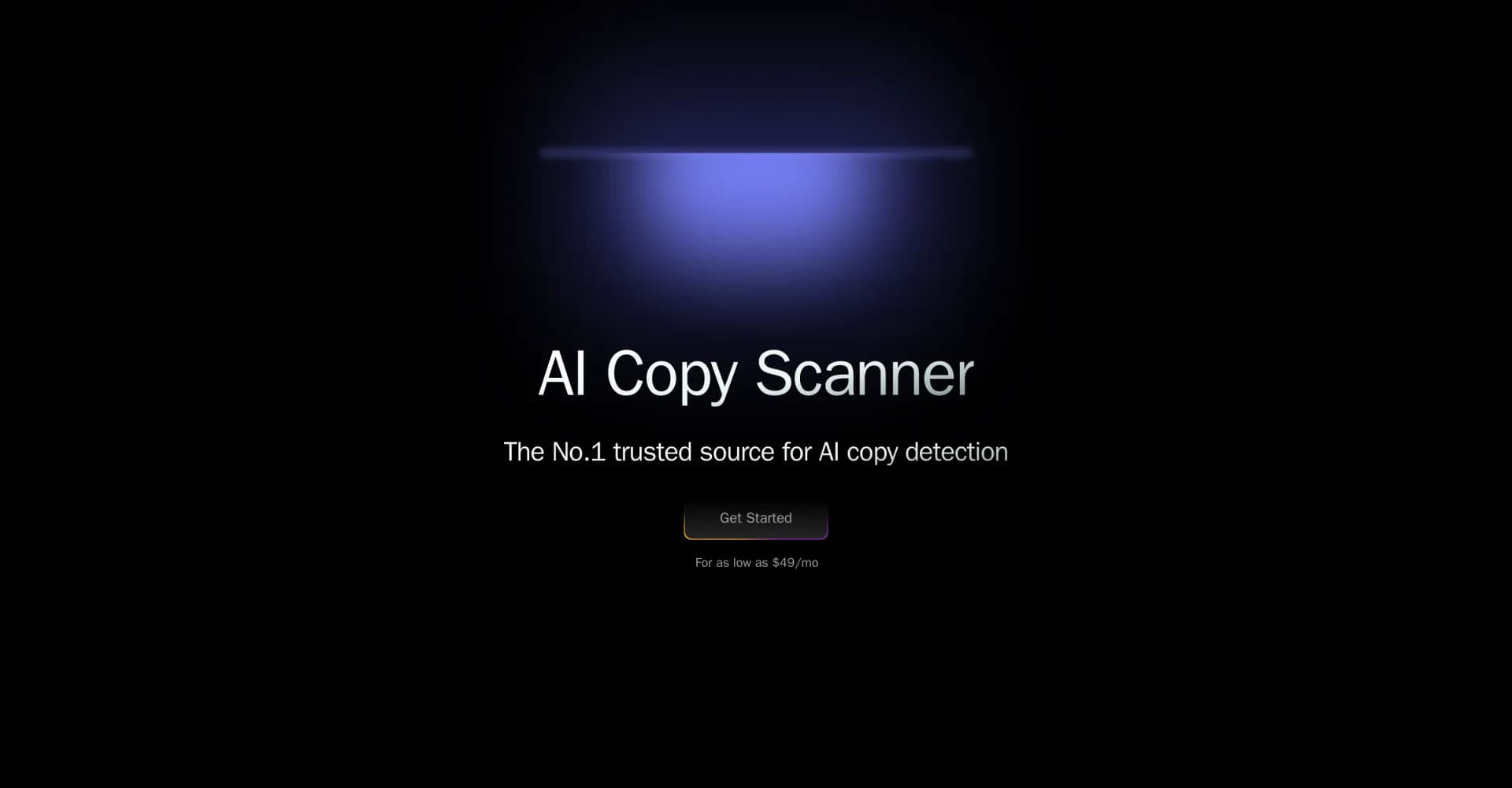 AI Copy Scanner homepage screenshot — Detect AI-generated content with high accuracy.
