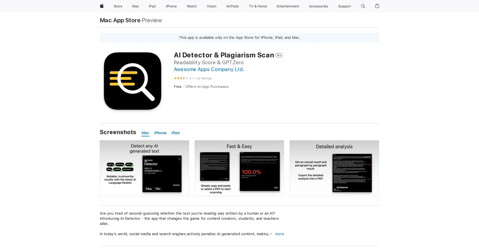 AI Detector homepage screenshot — Polishing text accuracy with AI.