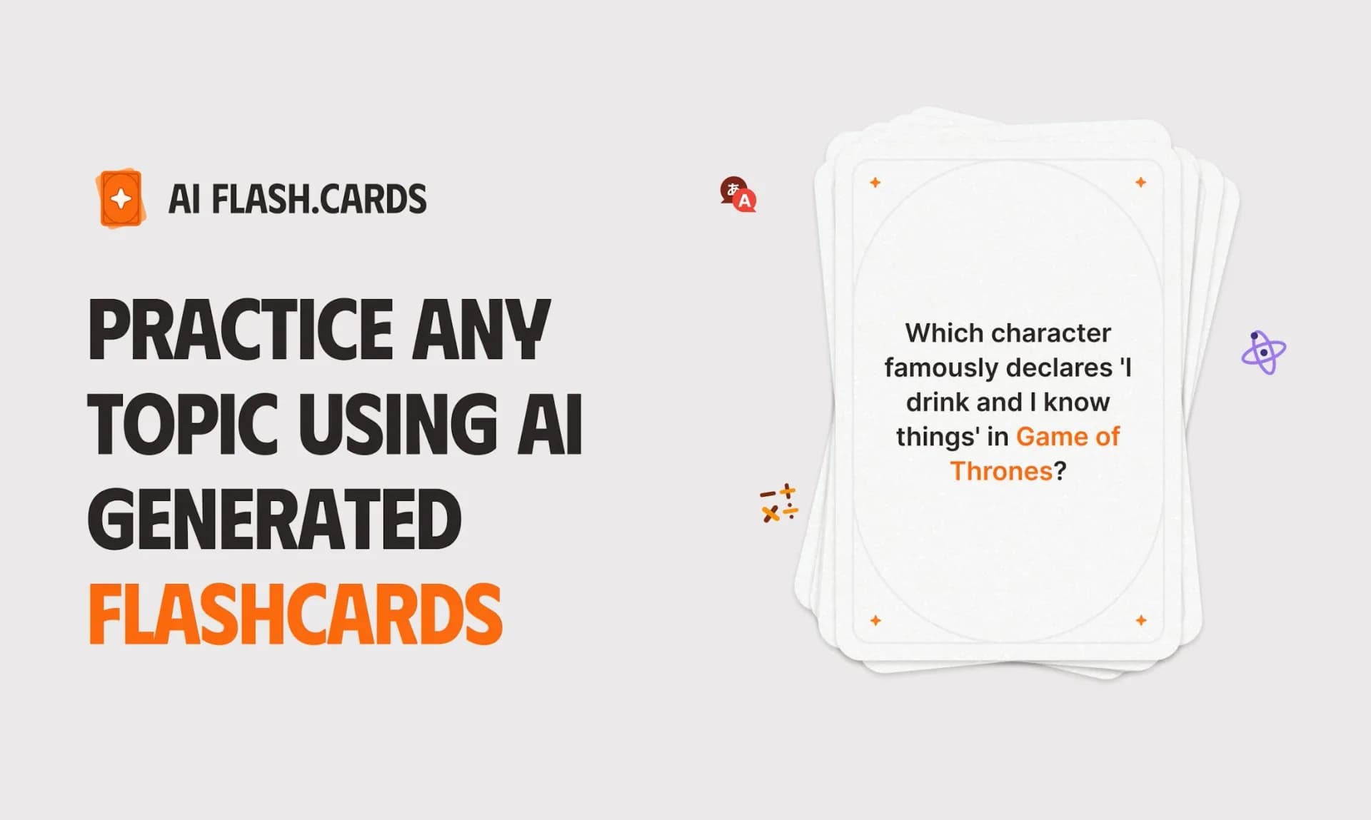 AI Flashcards Generator homepage screenshot — Quickly create personalized flashcards with AI.