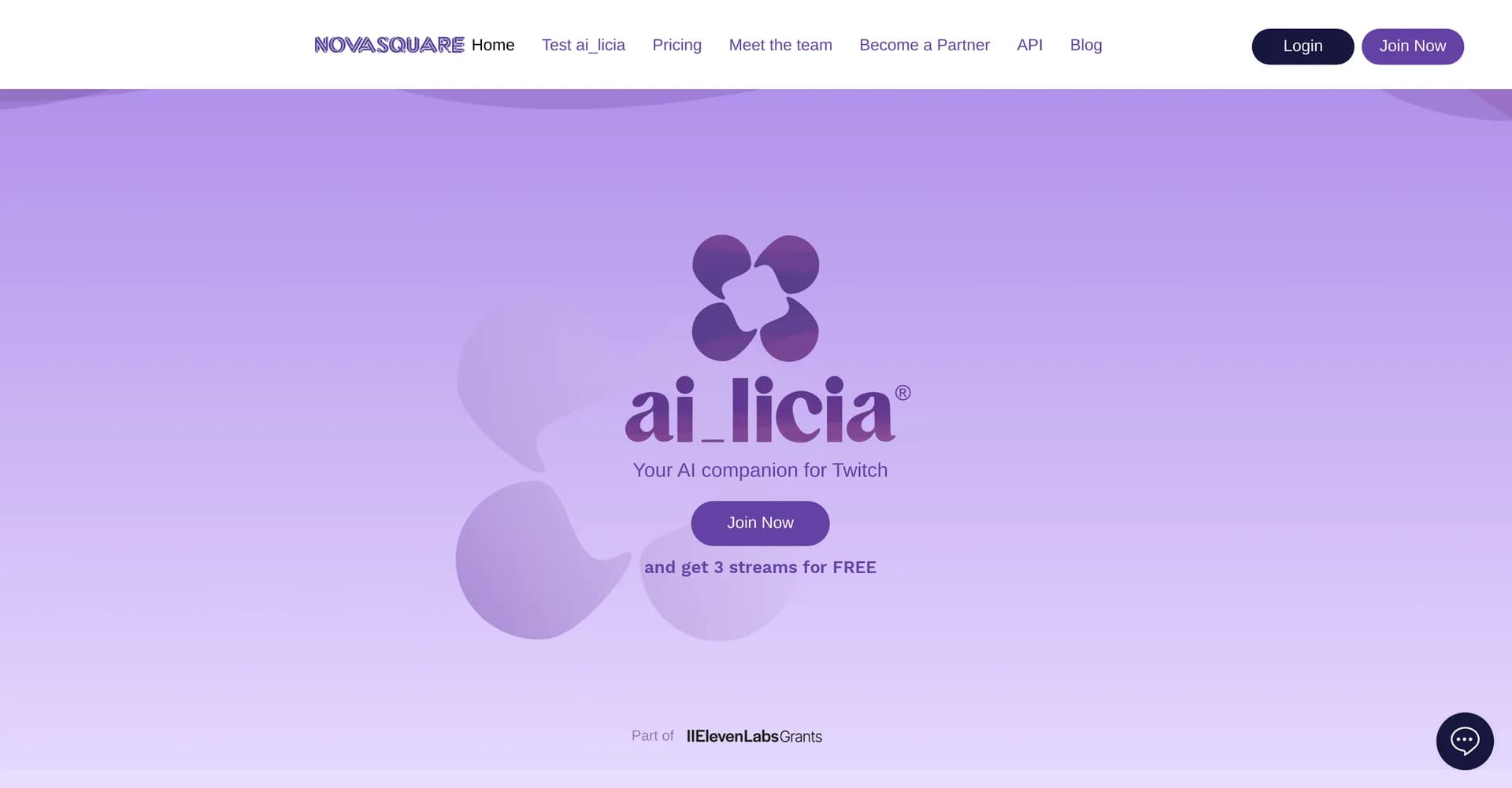 ai_licia homepage screenshot — AI-powered virtual assistant for Twitch streamers