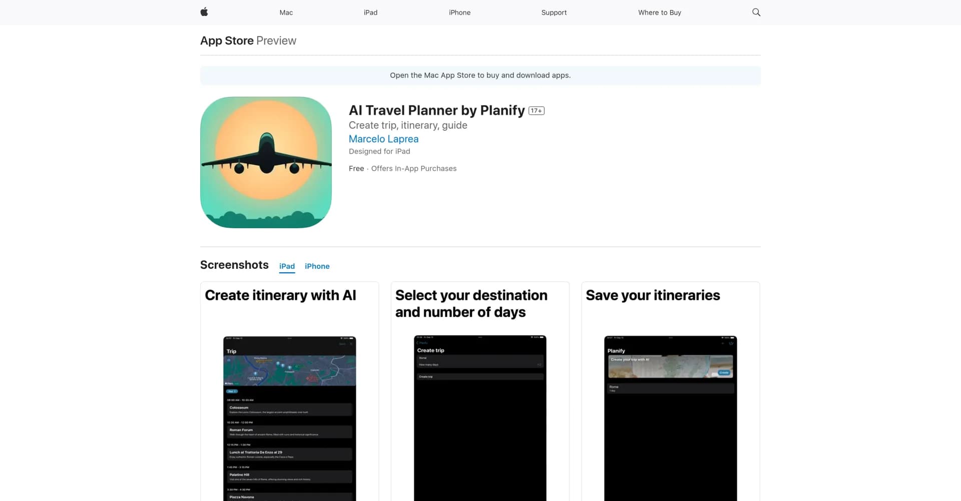AI Travel Planner by Planify homepage screenshot — AI-powered trip planning made effortless and fun.