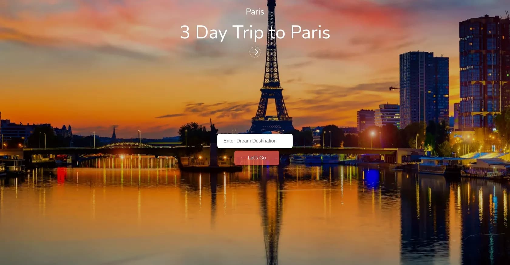 AI Trip Maker homepage screenshot — AI-powered travel planner for instant itineraries.