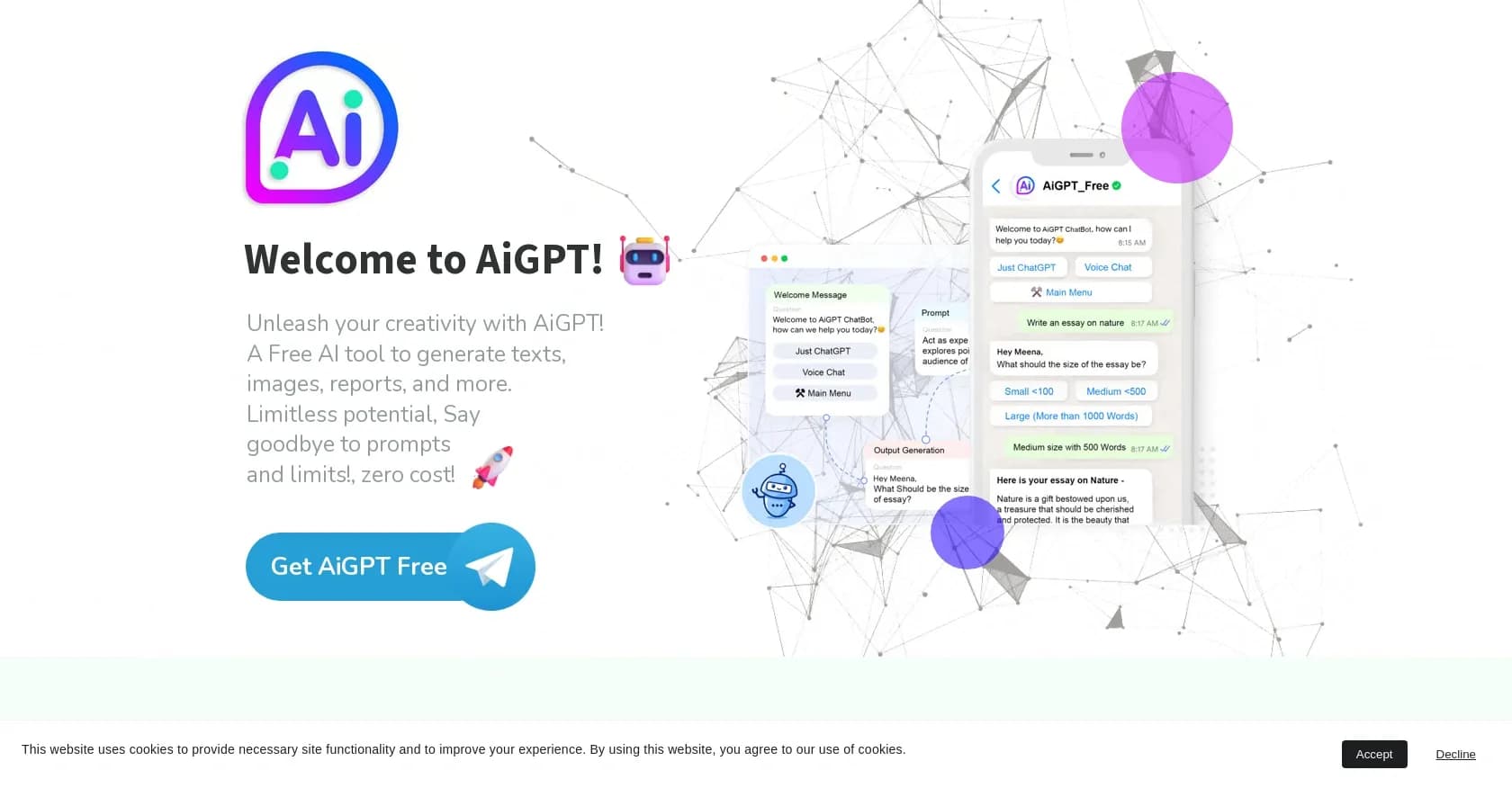 AIGPT homepage screenshot — Elderly and time-constrained shopping assistant