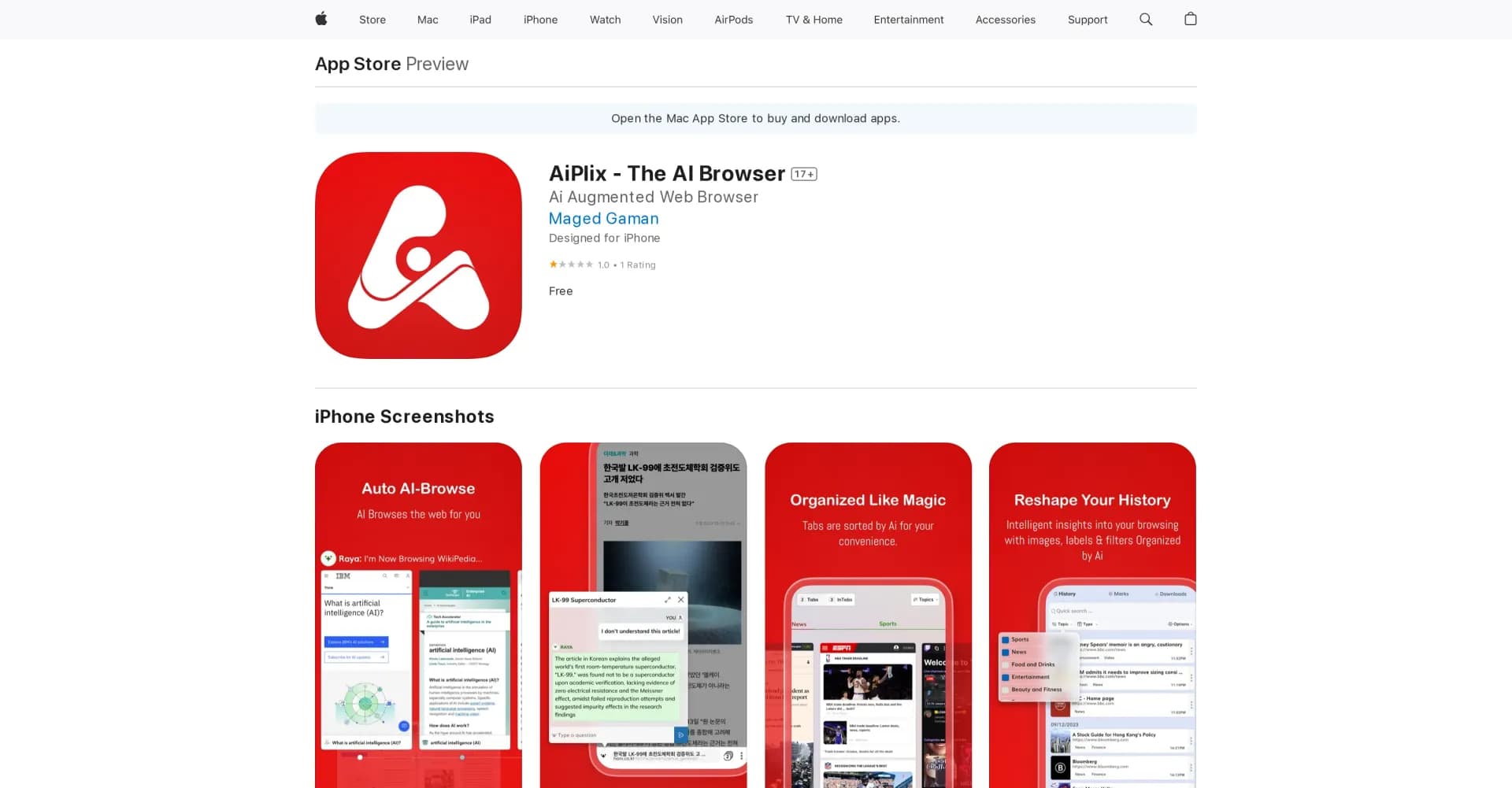 AiPlix - The AI Browser homepage screenshot — AI-powered browser that simplifies online information consum