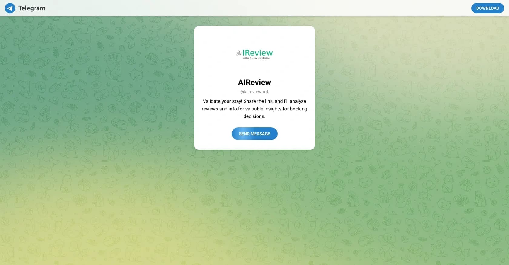 AIReview homepage screenshot — Analyze stays: Get insights from reviews.