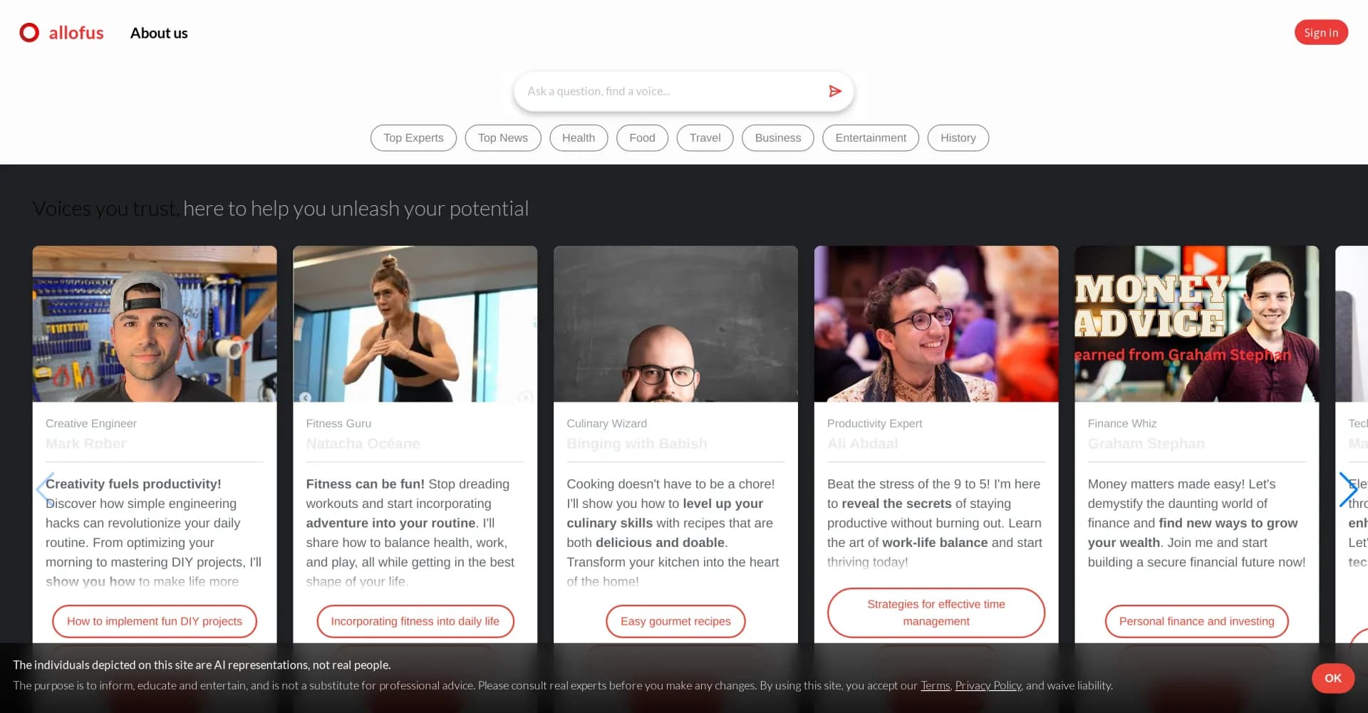 Allofus homepage screenshot — Enable JavaScript for the best experience.