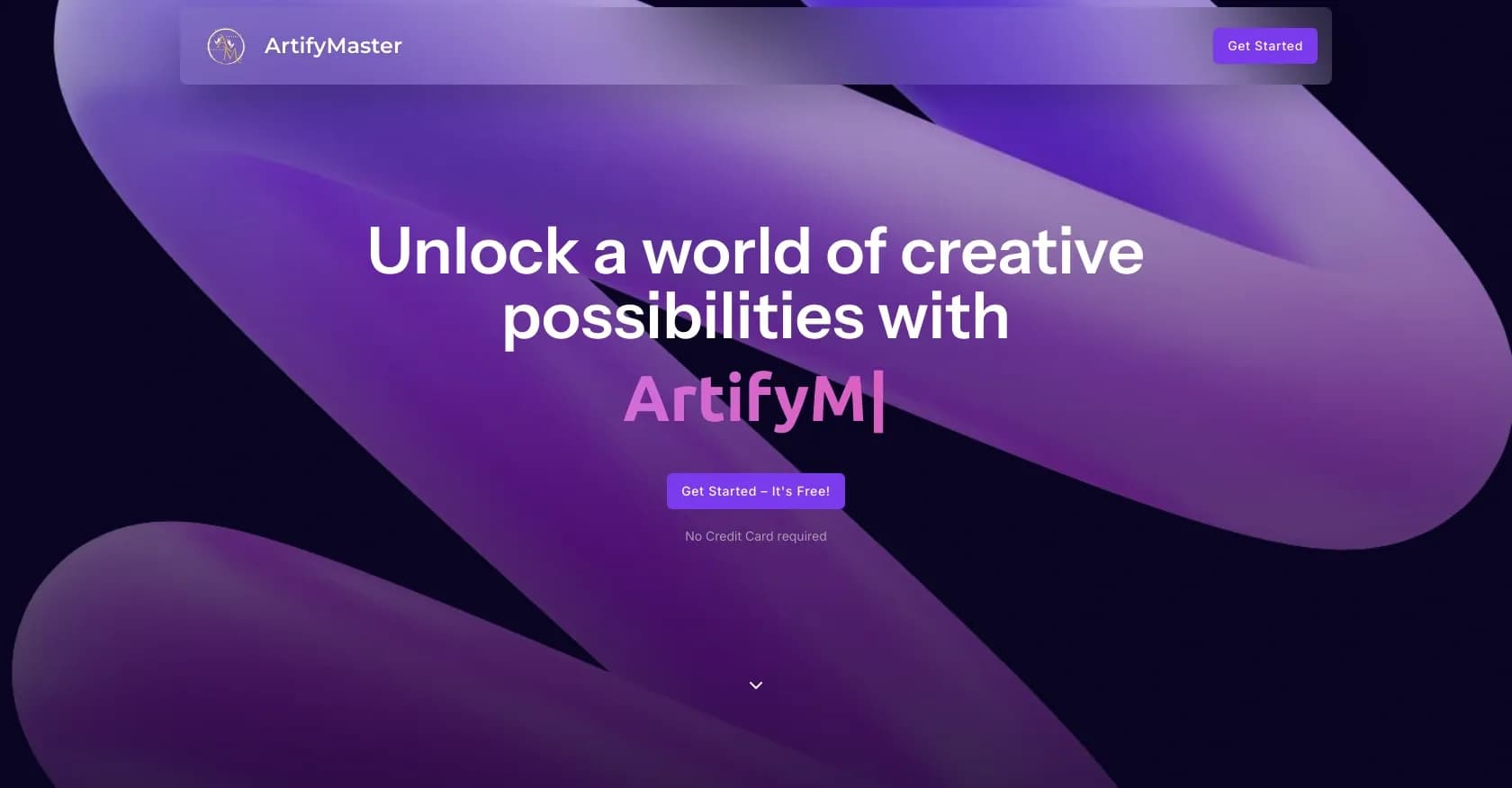 ArtifyMaster homepage screenshot — AI-powered image editing for creators