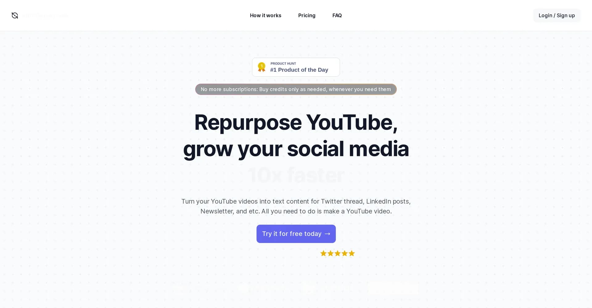 AutoThread AI homepage screenshot — Turn podcasts and videos into Twitter threads automatically