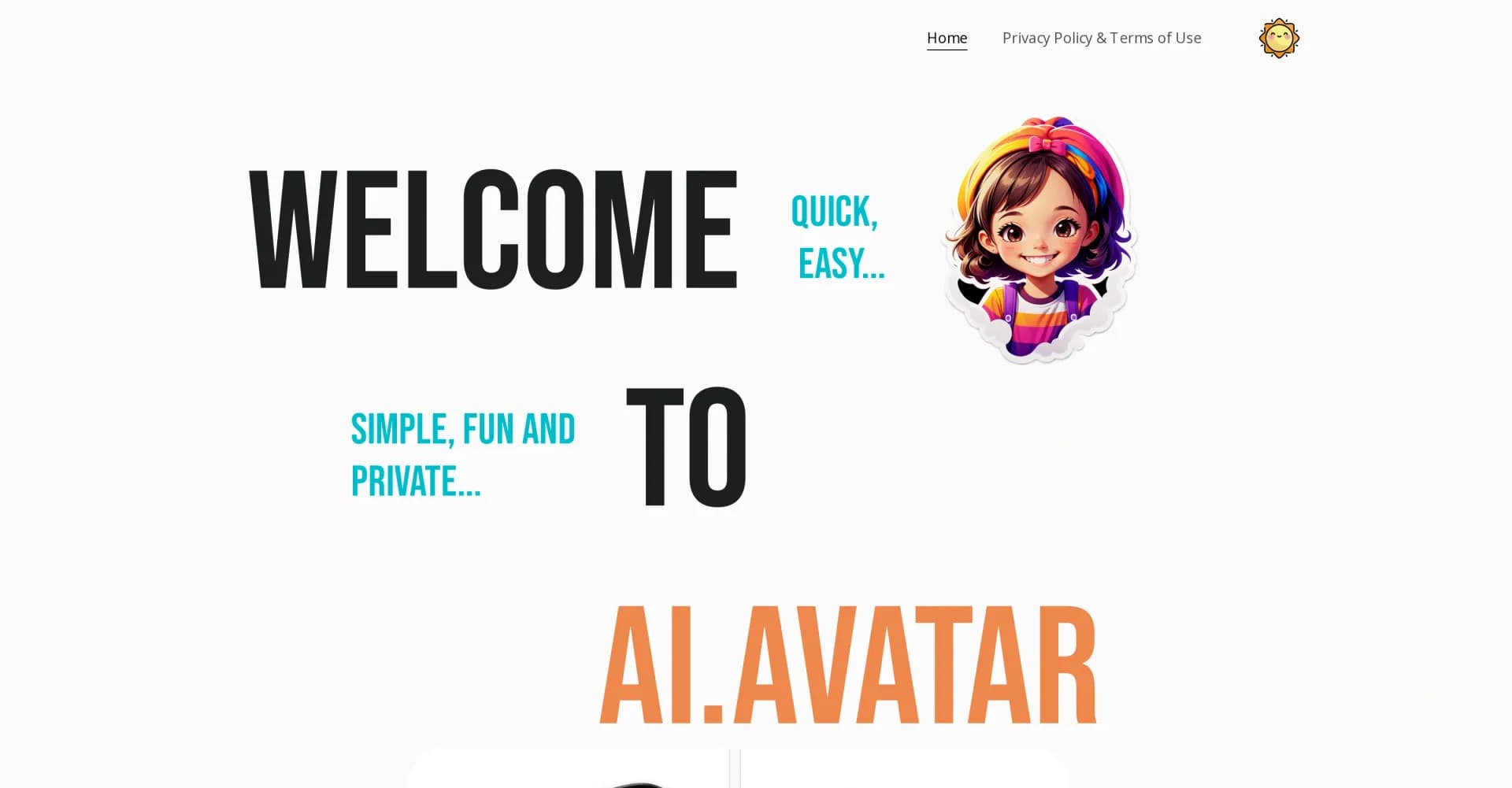 Avatar With AI homepage screenshot — Create Unique Avatars with AI