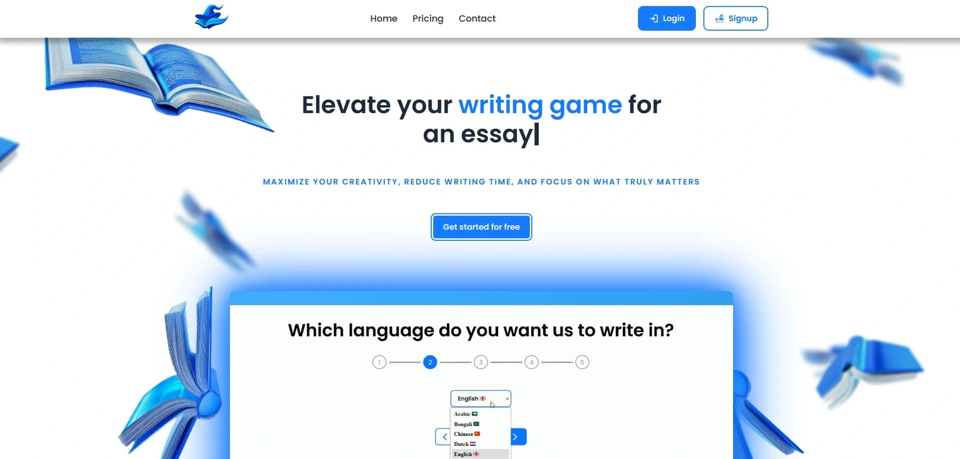Book Witch homepage screenshot — The ultimate tool for effortless eBook creation