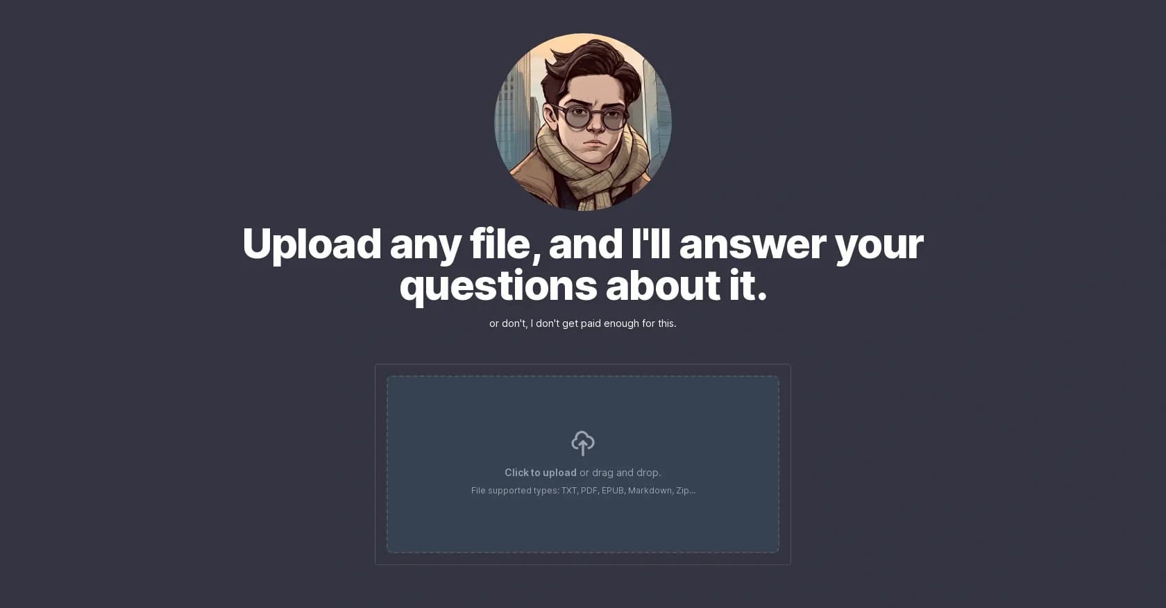 Brayden.ai homepage screenshot — Chat with your PDF via a snarky teen AI.