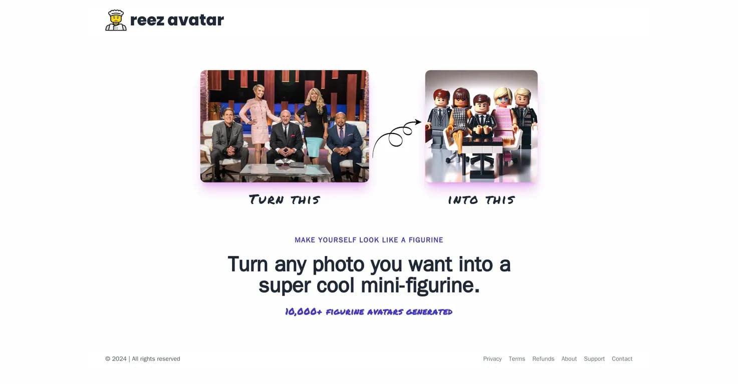 Brick'd homepage screenshot — Transform photos into custom LEGO minifigures