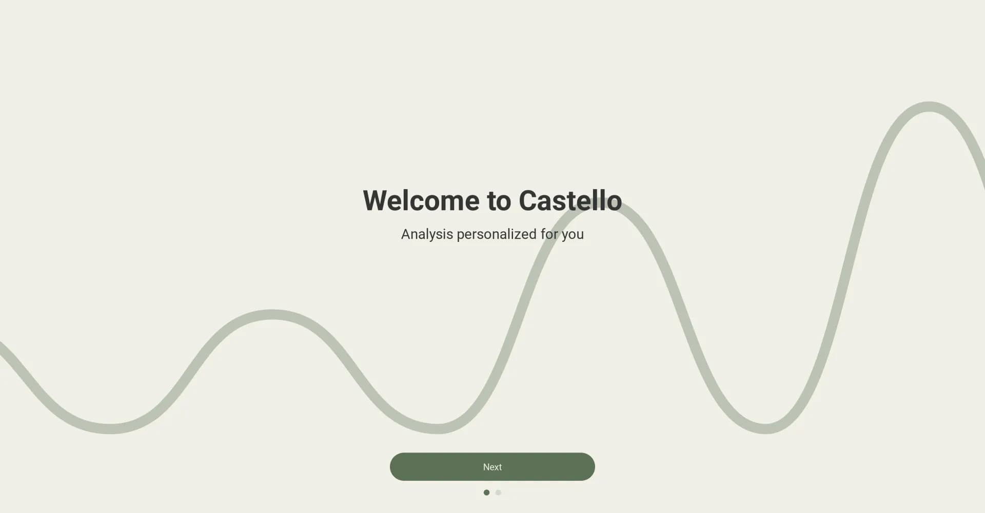 Castello homepage screenshot — Instant financial analysis at your fingertips.