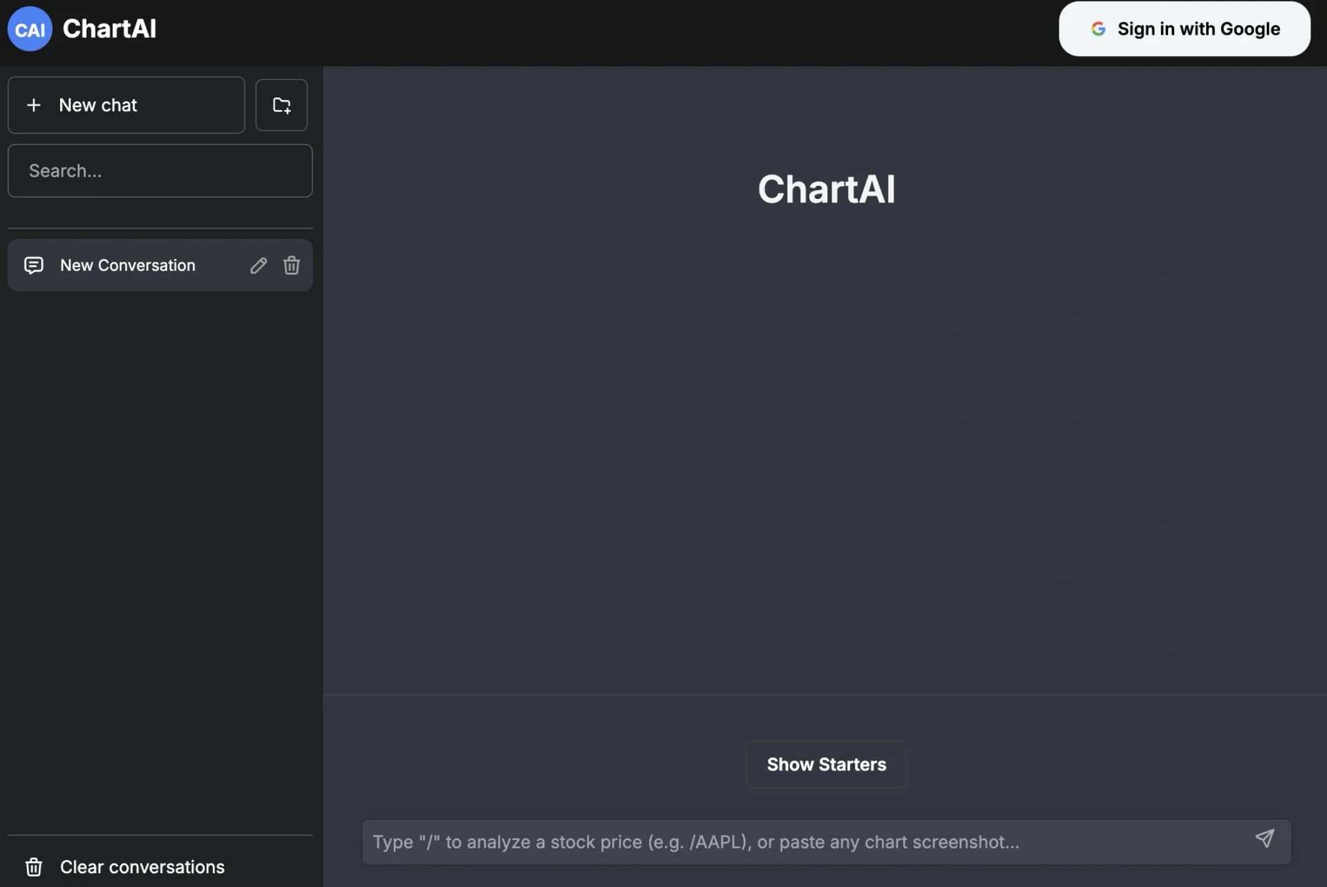 Chartaiv1.3 homepage screenshot — ChatGPT for charts and diagrams.