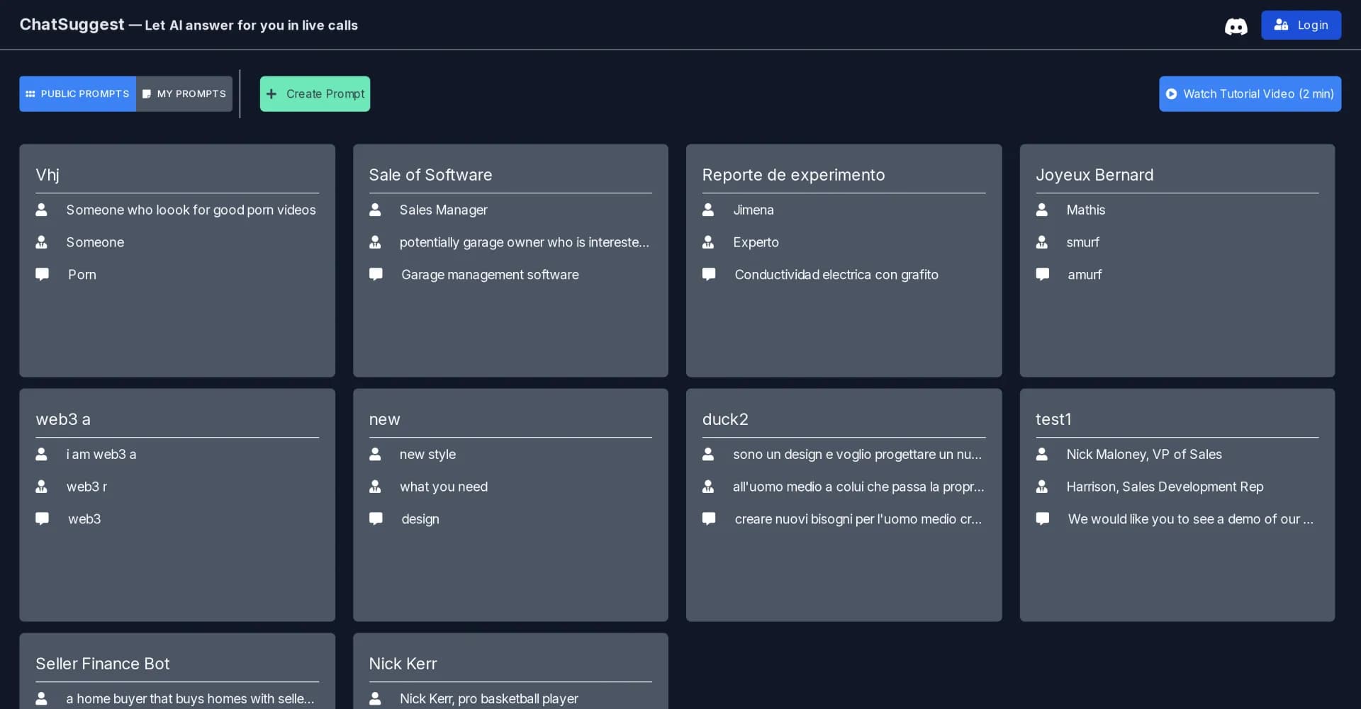 ChatSuggest homepage screenshot — AI-powered conversation assistant for interviews and pitches