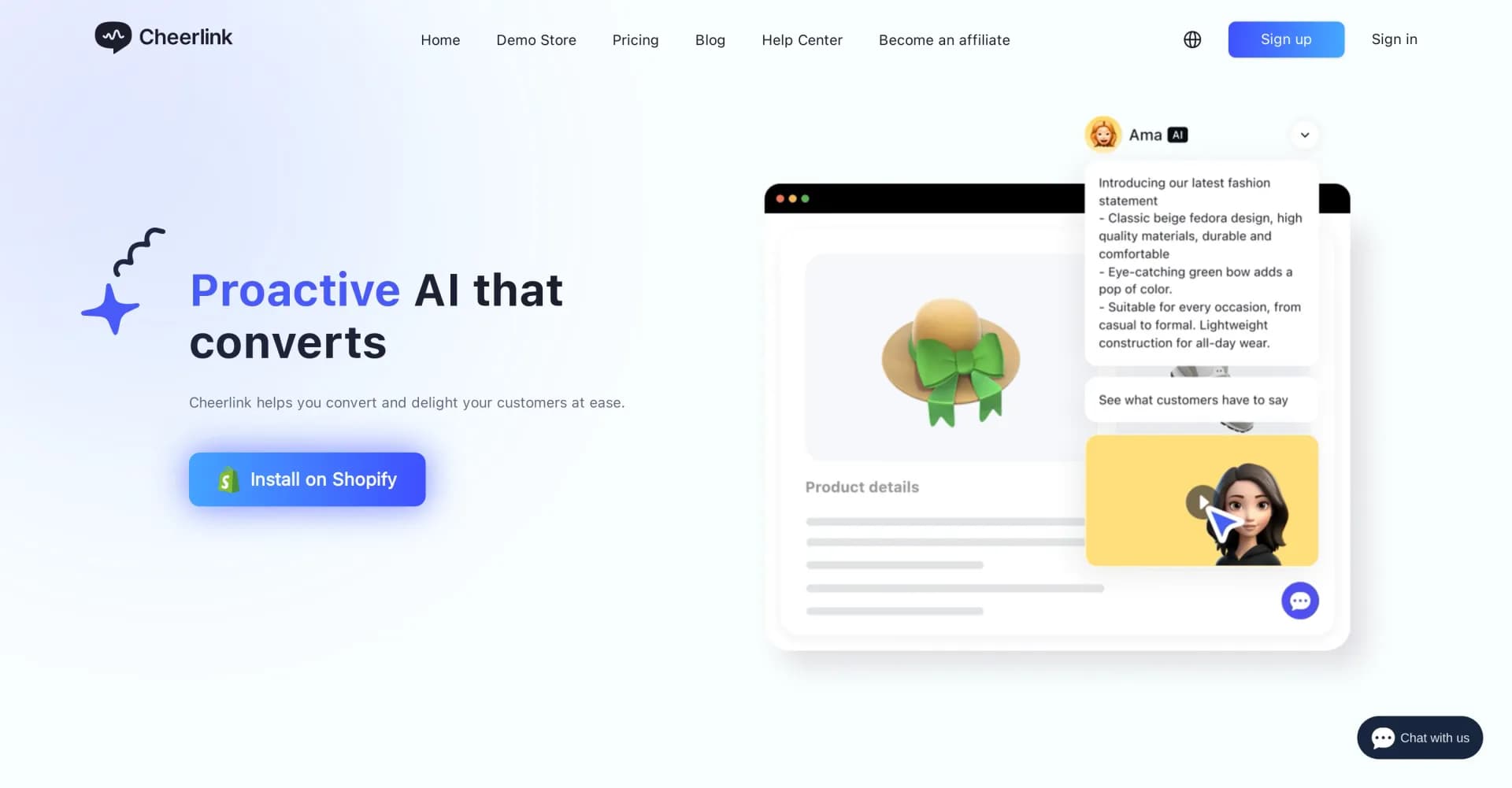 Cheerlink homepage screenshot — AI-powered inbox that boosts conversions and delights custom