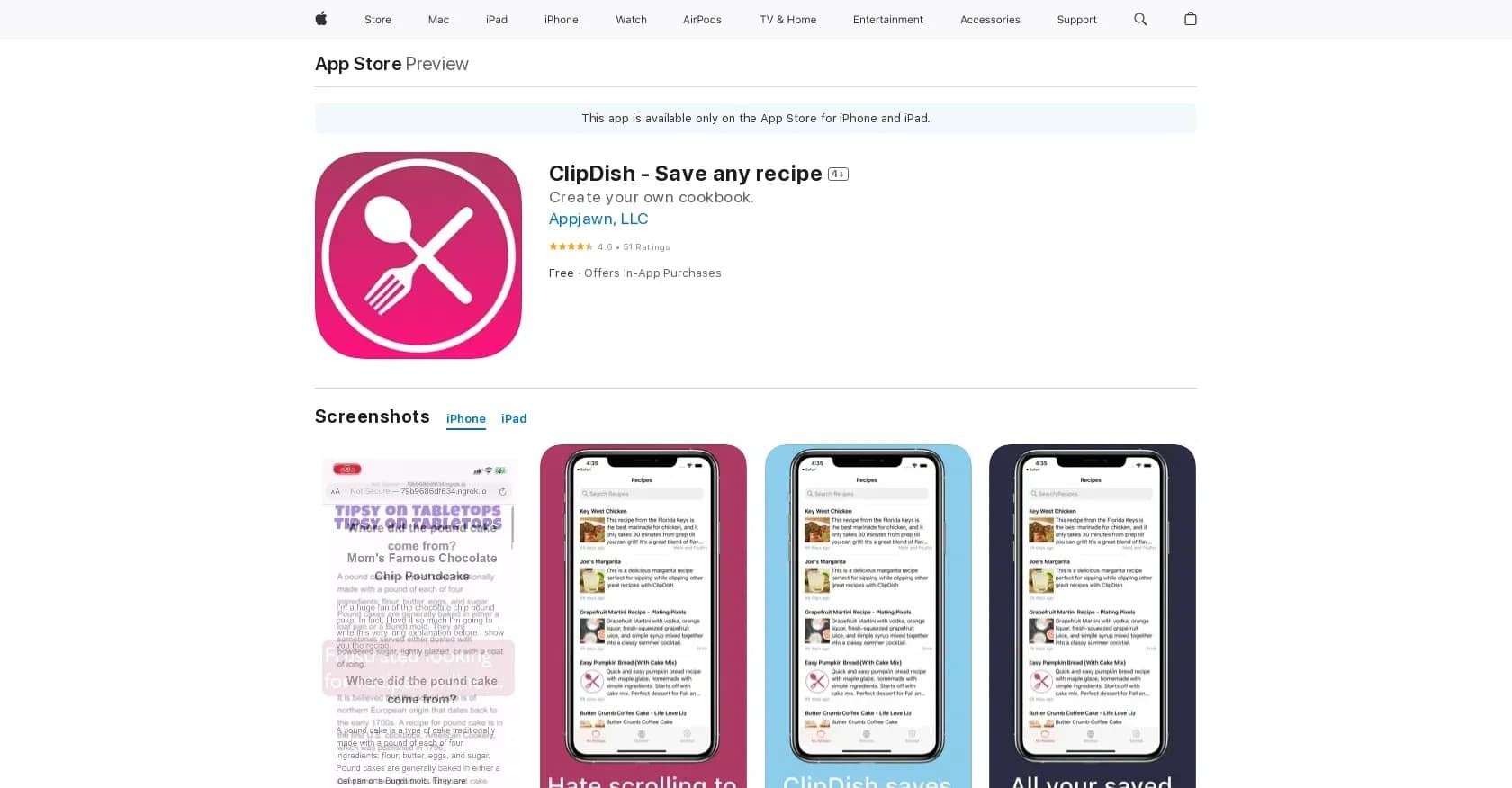 ClipDish homepage screenshot — ClipDish: no info, no use case.