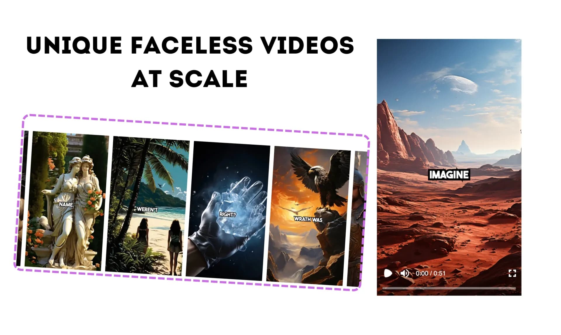 Cliplama homepage screenshot — Faceless Videos on Autopilot
