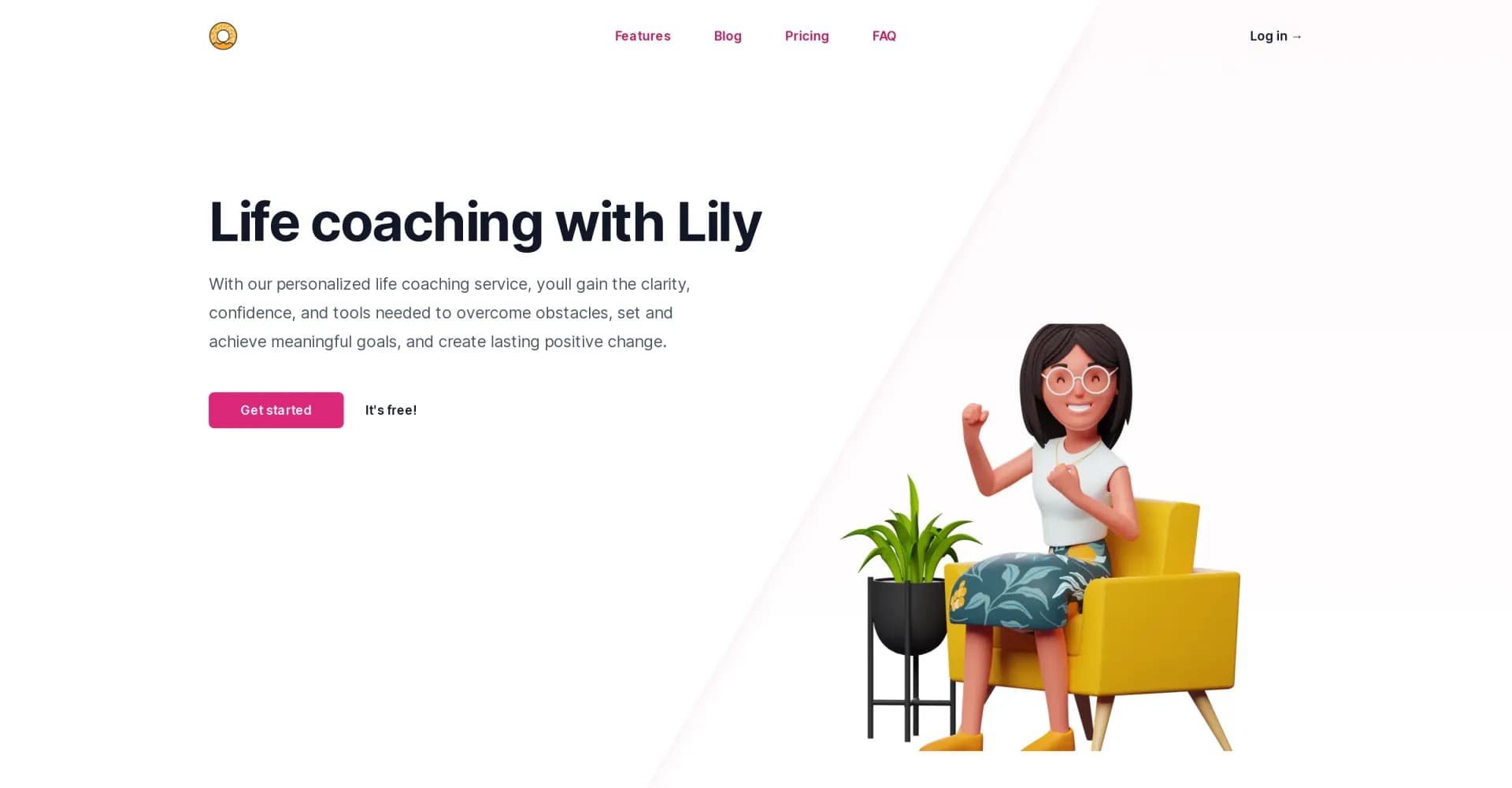 Coach Lily homepage screenshot — Interactive AI coaching for navigating life's challenges