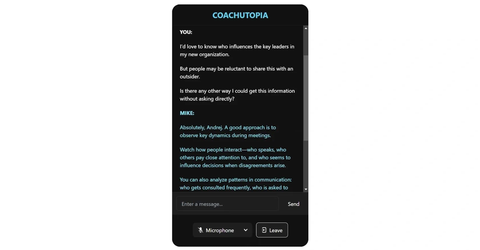 Coachutopia homepage screenshot — Executive coaching, but for for all employees