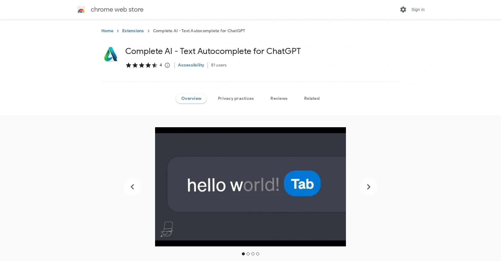 Complete AI homepage screenshot — Enhanced writing productivity for ChatGPT users.
