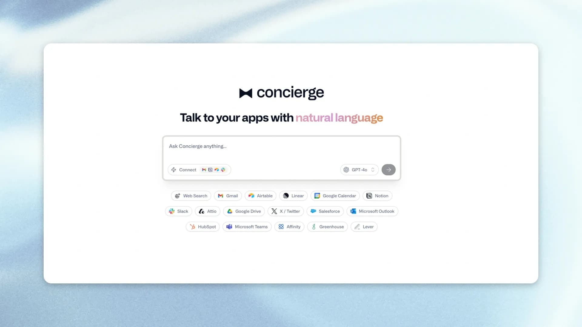 Concierge AI homepage screenshot — Your AI Second Brain
