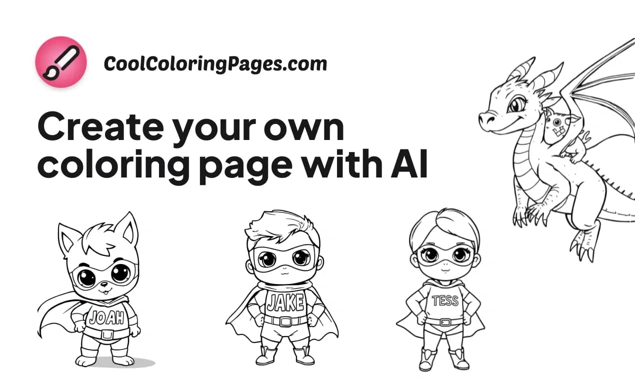 Cool Coloring Pages homepage screenshot — Create cool AI coloring pages instantly.