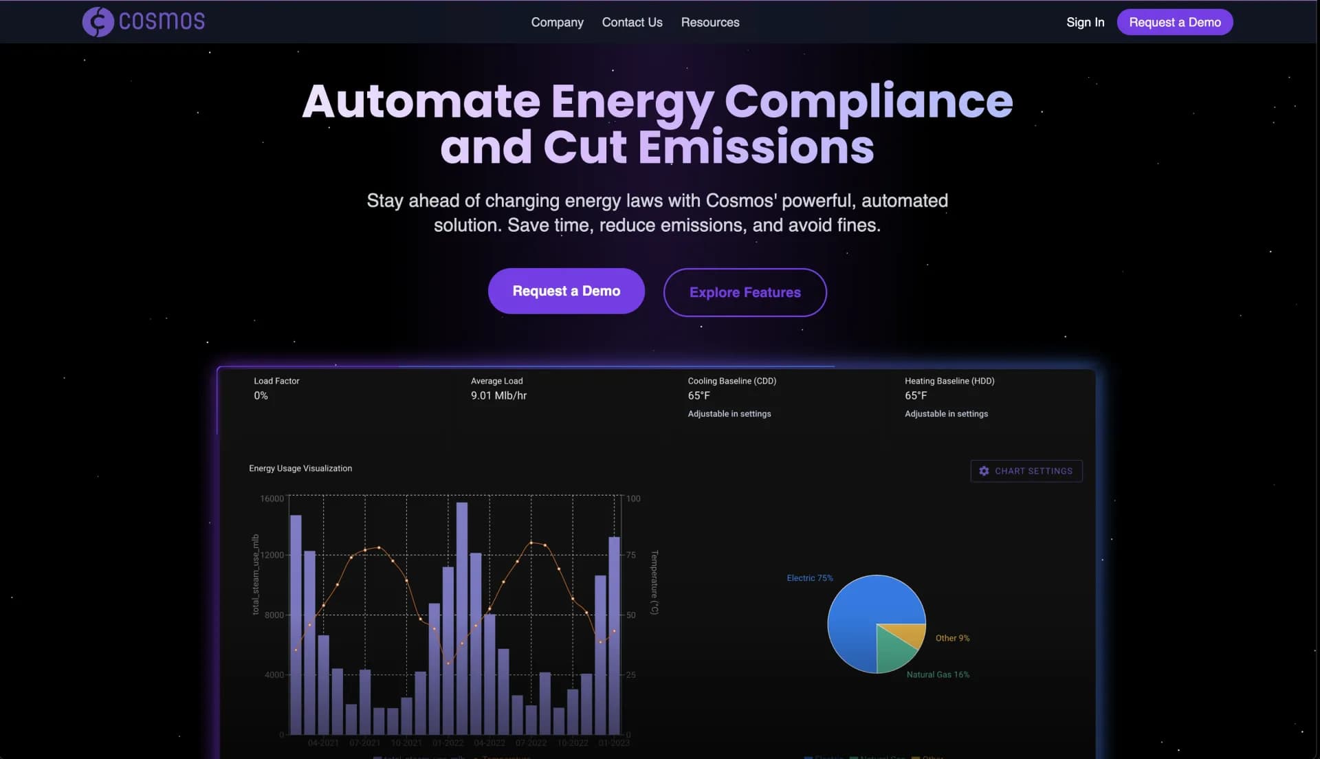 Cosmos homepage screenshot — Search a terabyte of footage in 1 second