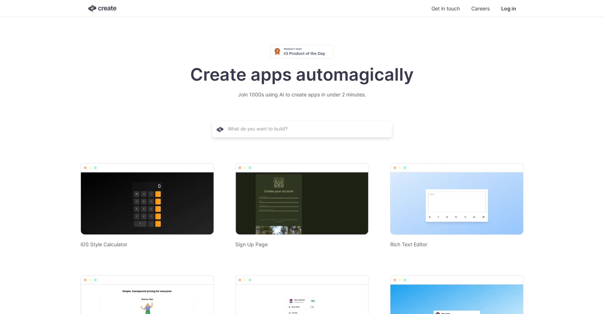 Create homepage screenshot — Create apps using English