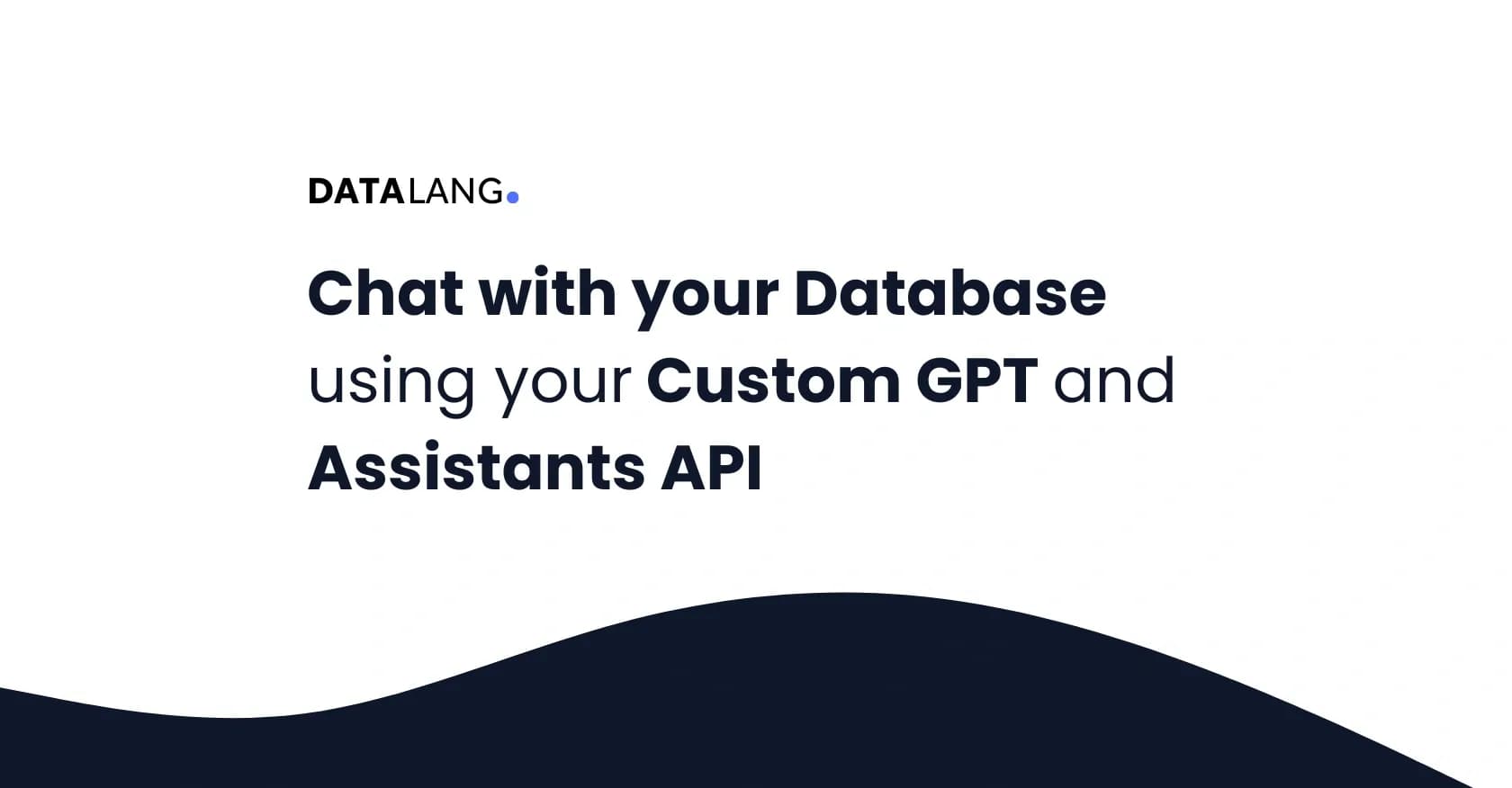 DataLang homepage screenshot — Chat with your Databases