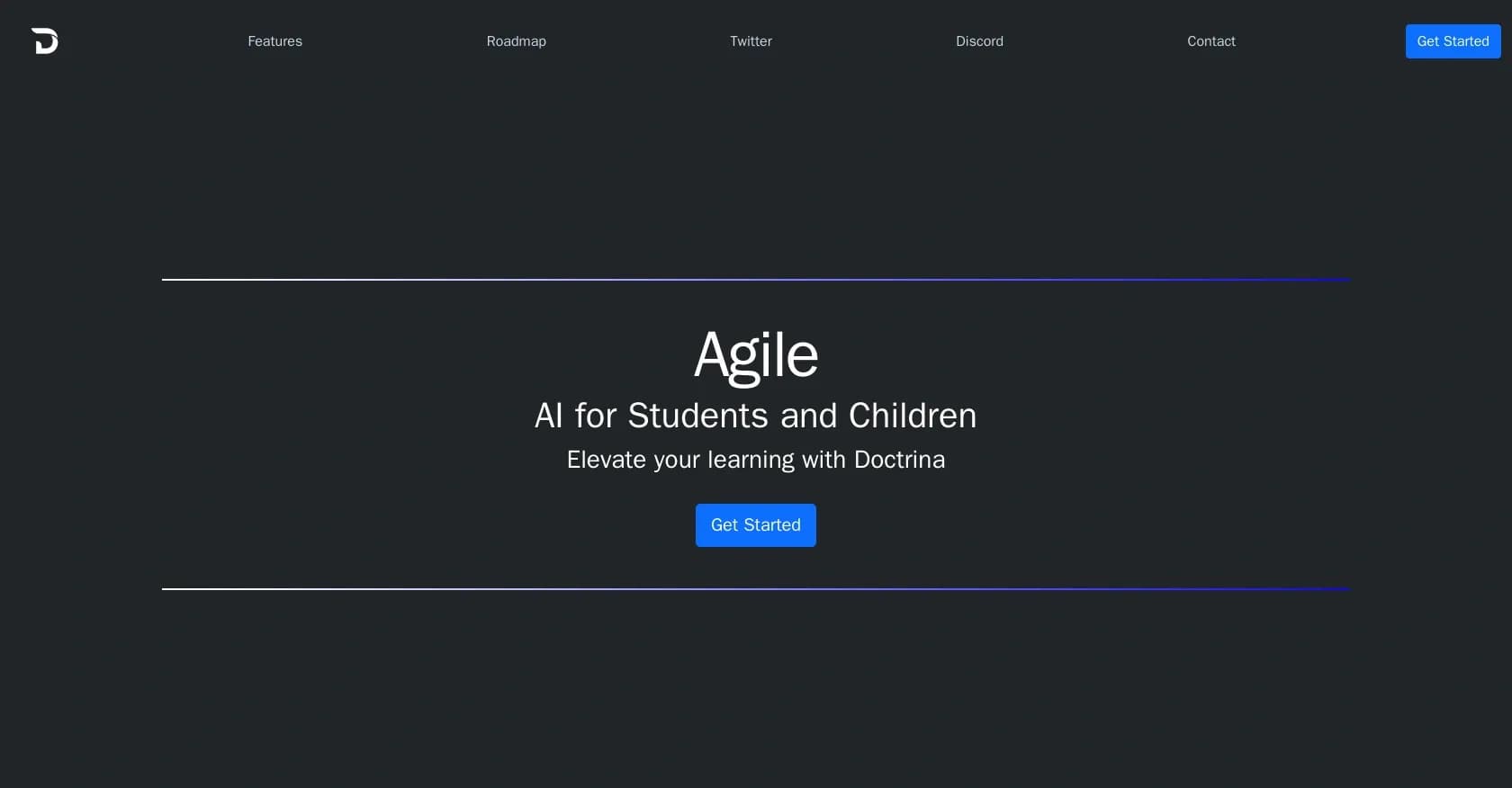 Doctrina homepage screenshot — Elevate learning with innovative AI for students