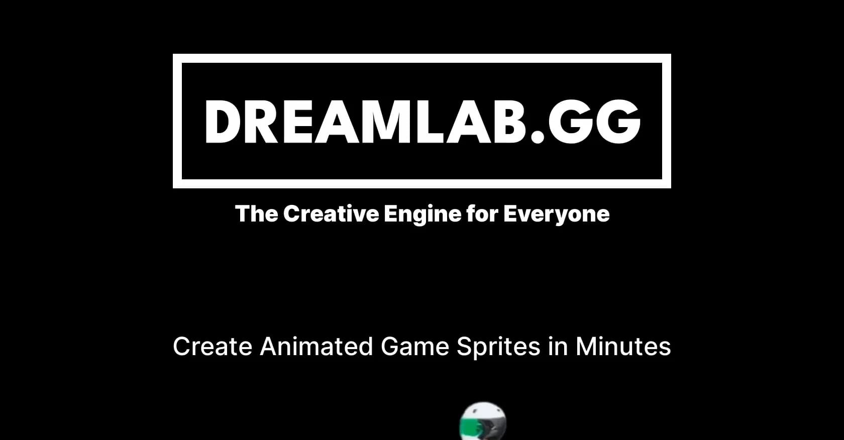 Dreamlab homepage screenshot — Create animated game sprites with AI