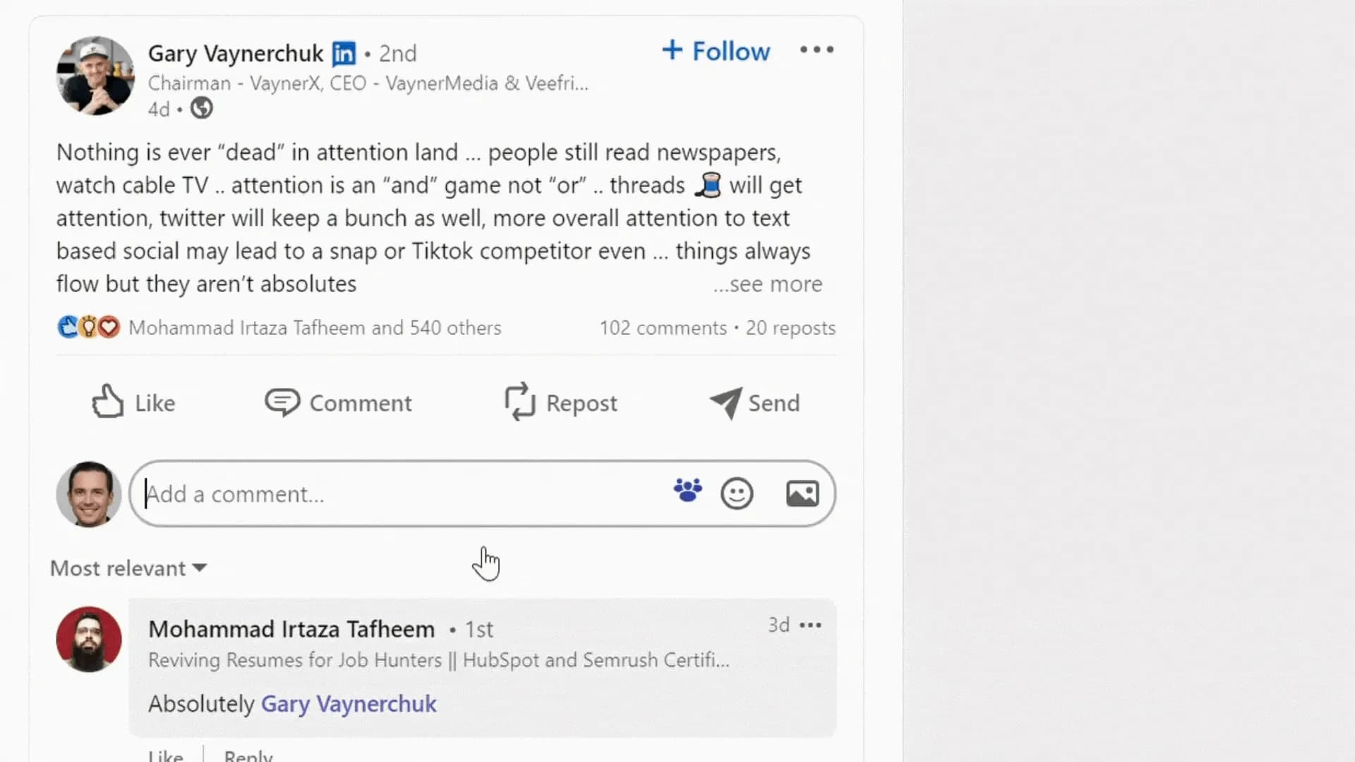 Engage AI homepage screenshot — Auto-draft meaningful LinkedIn comments.