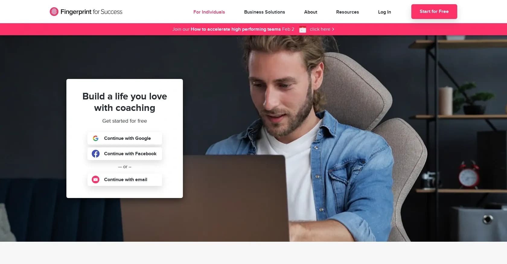 Fingerprint for Success homepage screenshot — Use predictive analytics to understand team dynamics and tal