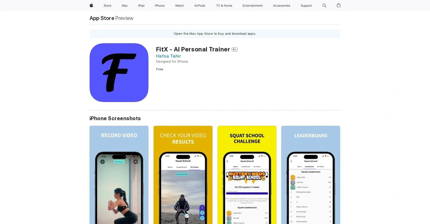 FitX homepage screenshot — Personalized fitness coaching and workout tracking.