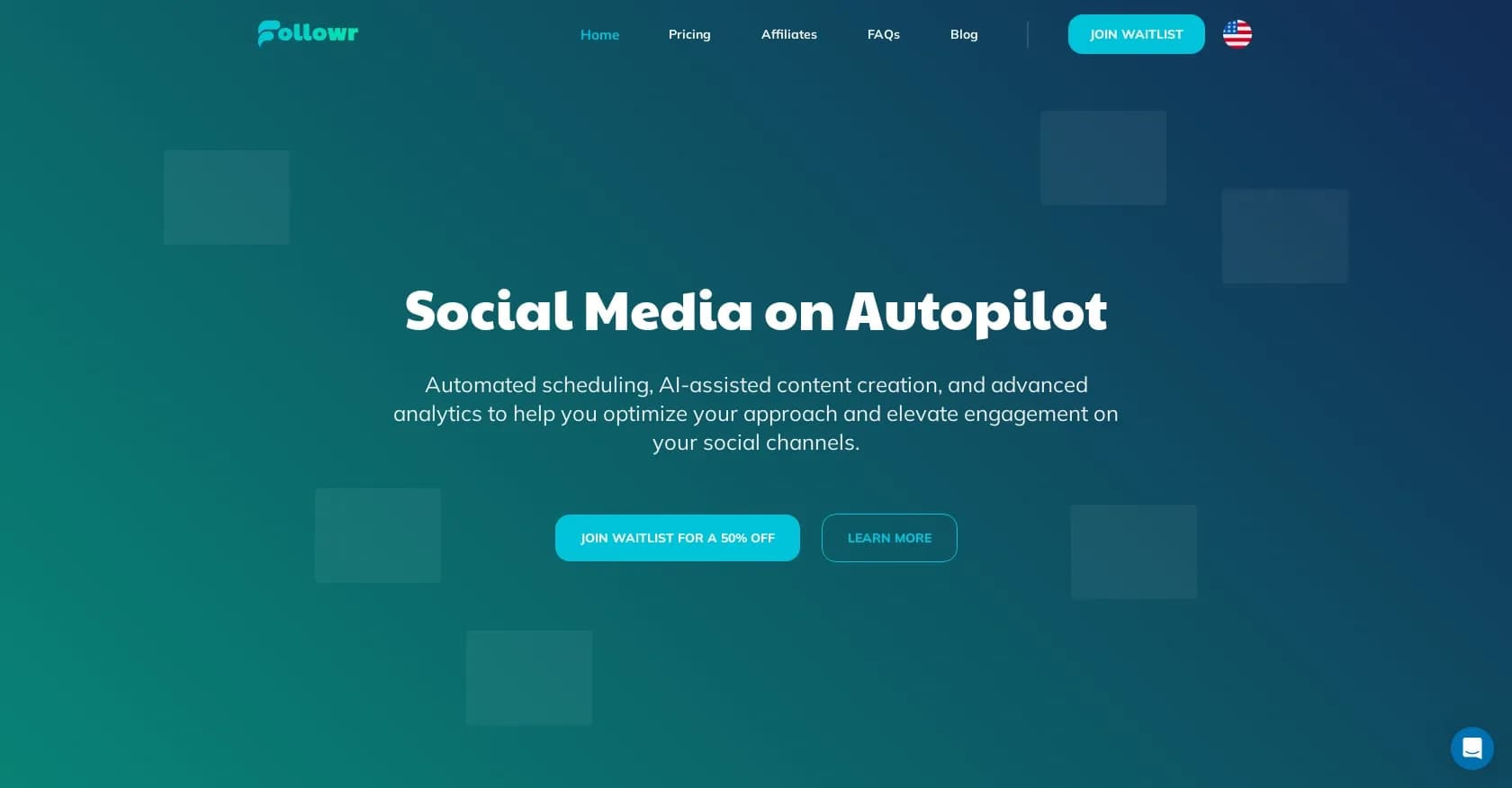 Followr homepage screenshot — Social media on autopilot