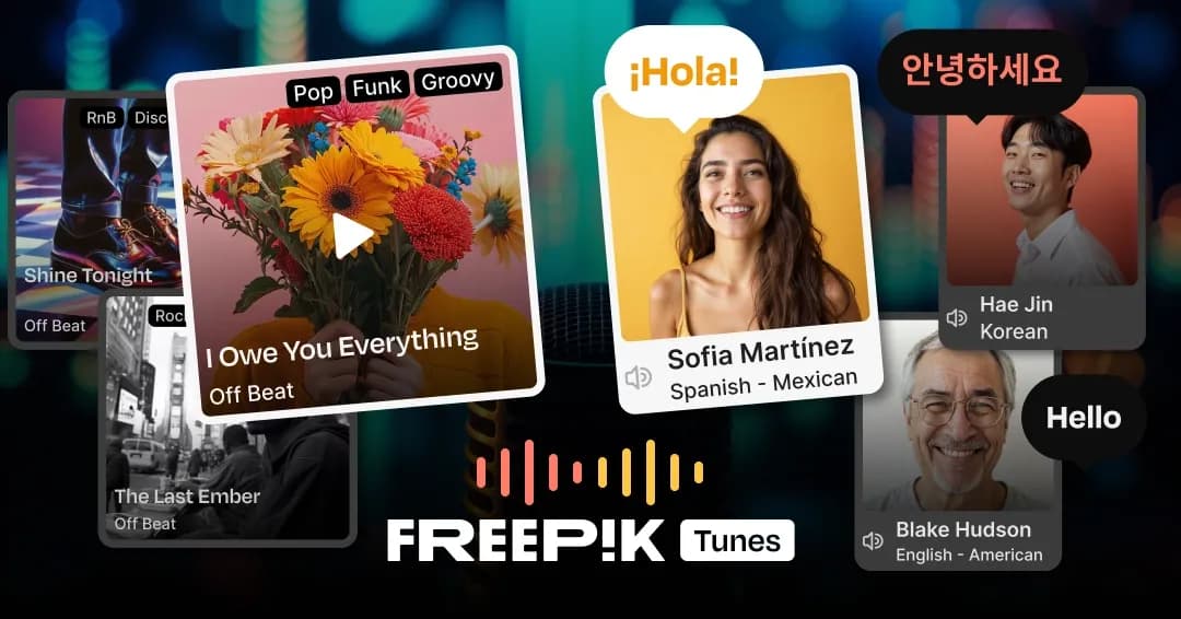 Freepik AI Voice Generator homepage screenshot — Natural AI Voiceovers for Every Project, Effortlessly