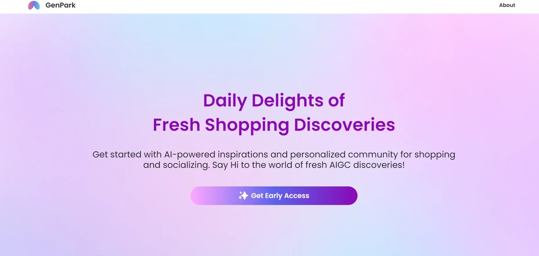 GenPark homepage screenshot — Discover daily trends with AI-curated, personalized, and soc