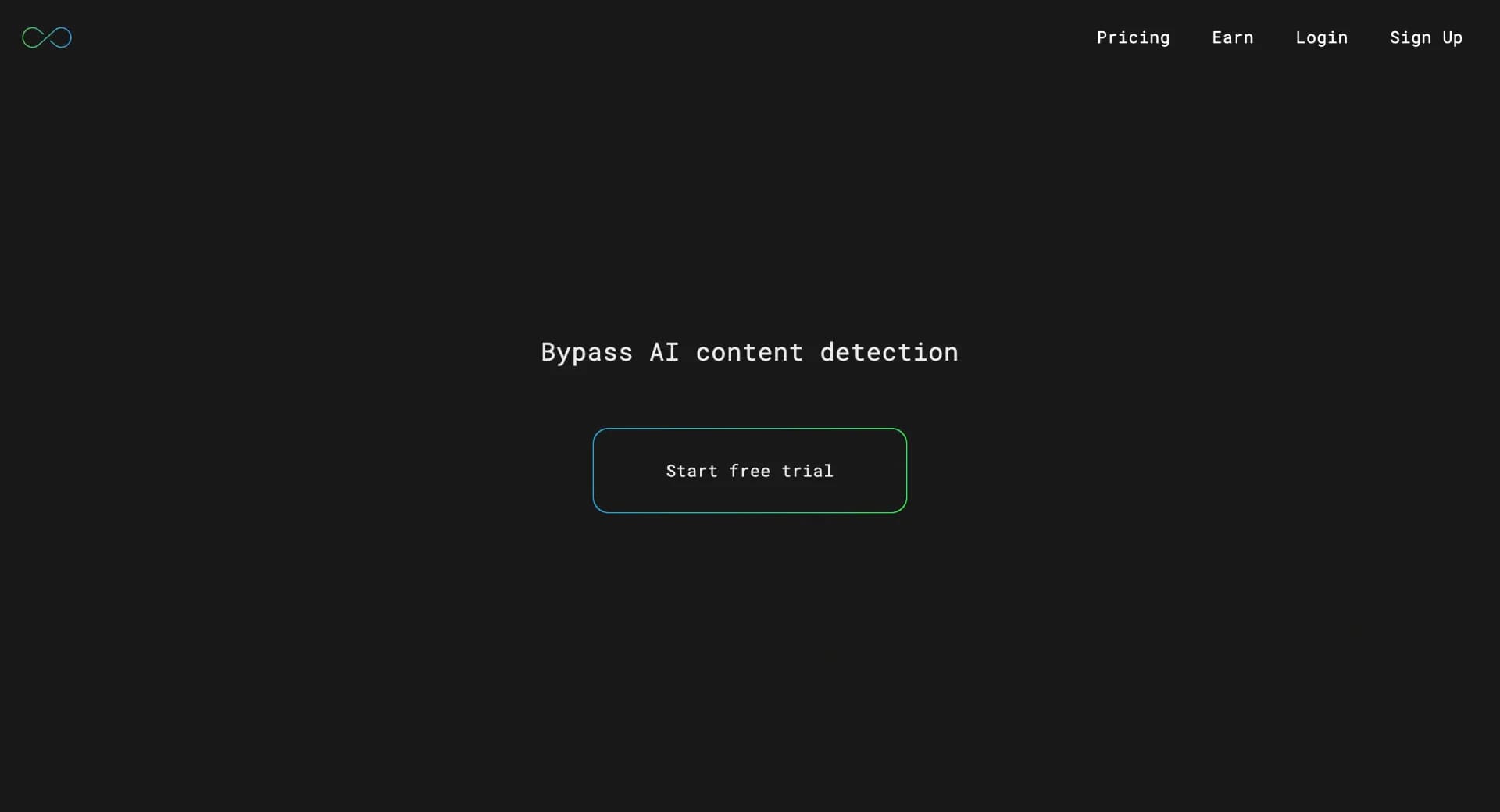 GPTinf homepage screenshot — Bypass AI detectors with one-click rephrasing.