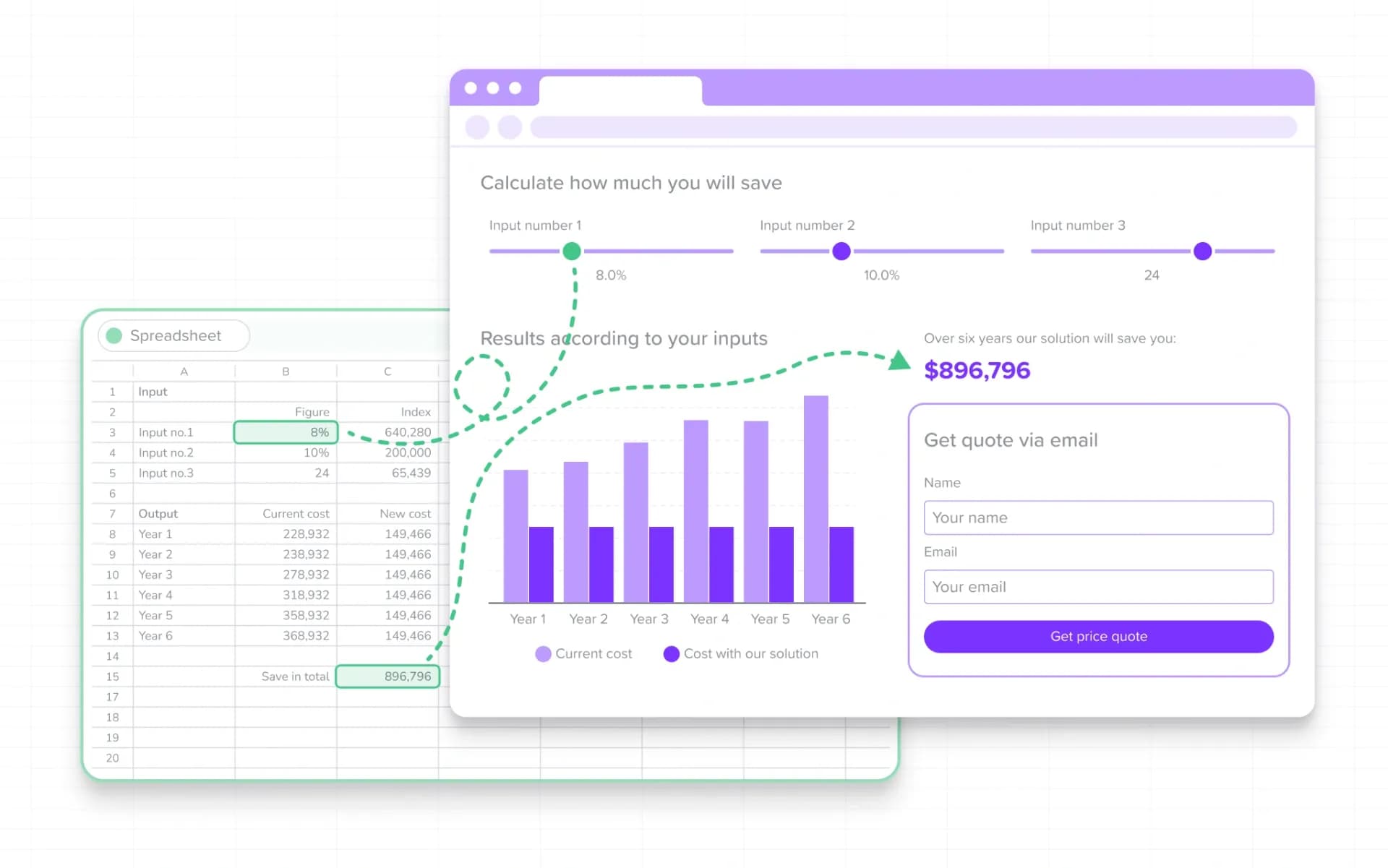 Calculator Studio homepage screenshot — Build smart, interactive web calculators powered by your spr