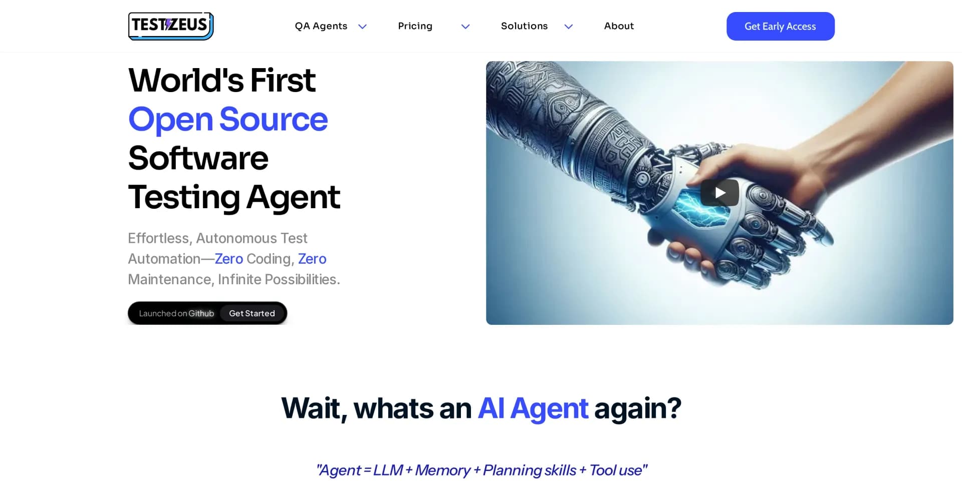 Hercules by TestZeus homepage screenshot — Effortless AI-powered test automation