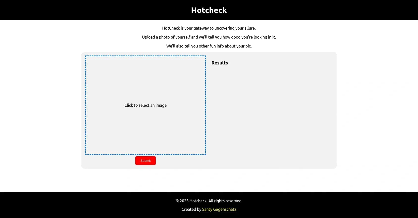 Hotcheck homepage screenshot — Predict your photo's social media appeal with AI.