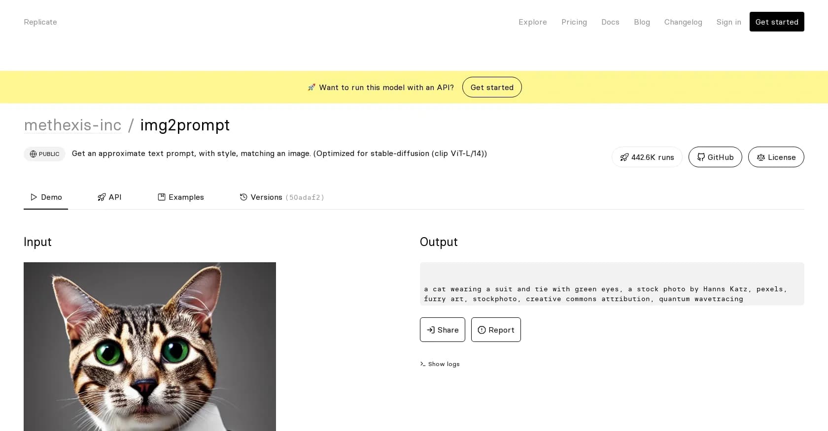 img2prompt homepage screenshot — Generate text prompts from images for AI art.