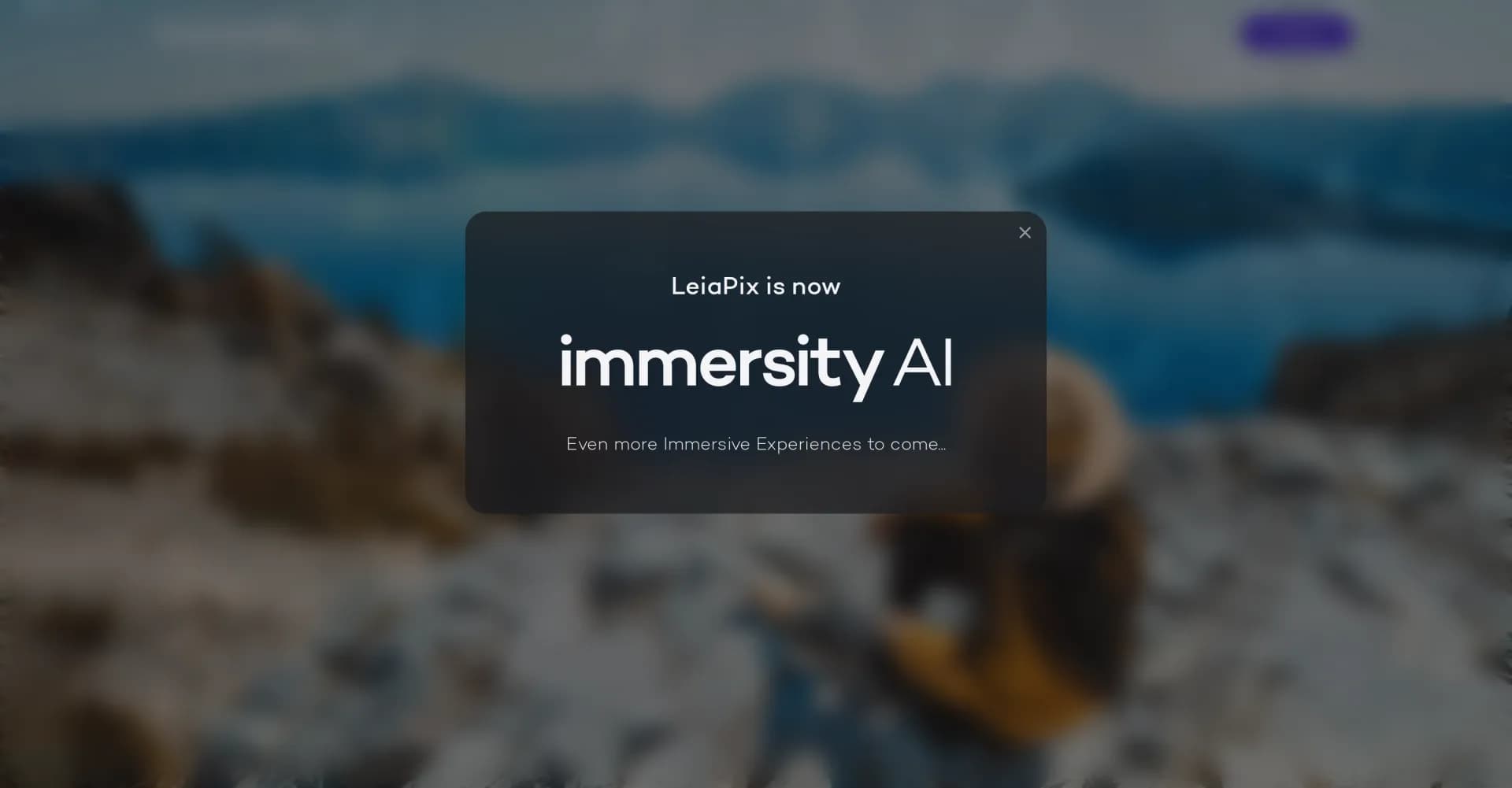 Immersity AI homepage screenshot — Convert images and videos into immersive 3D experiences.