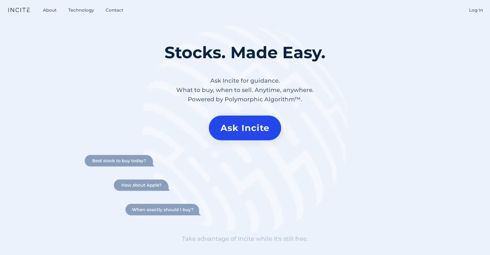 Incite Advisor homepage screenshot — AI-powered stock insights for smarter investing.