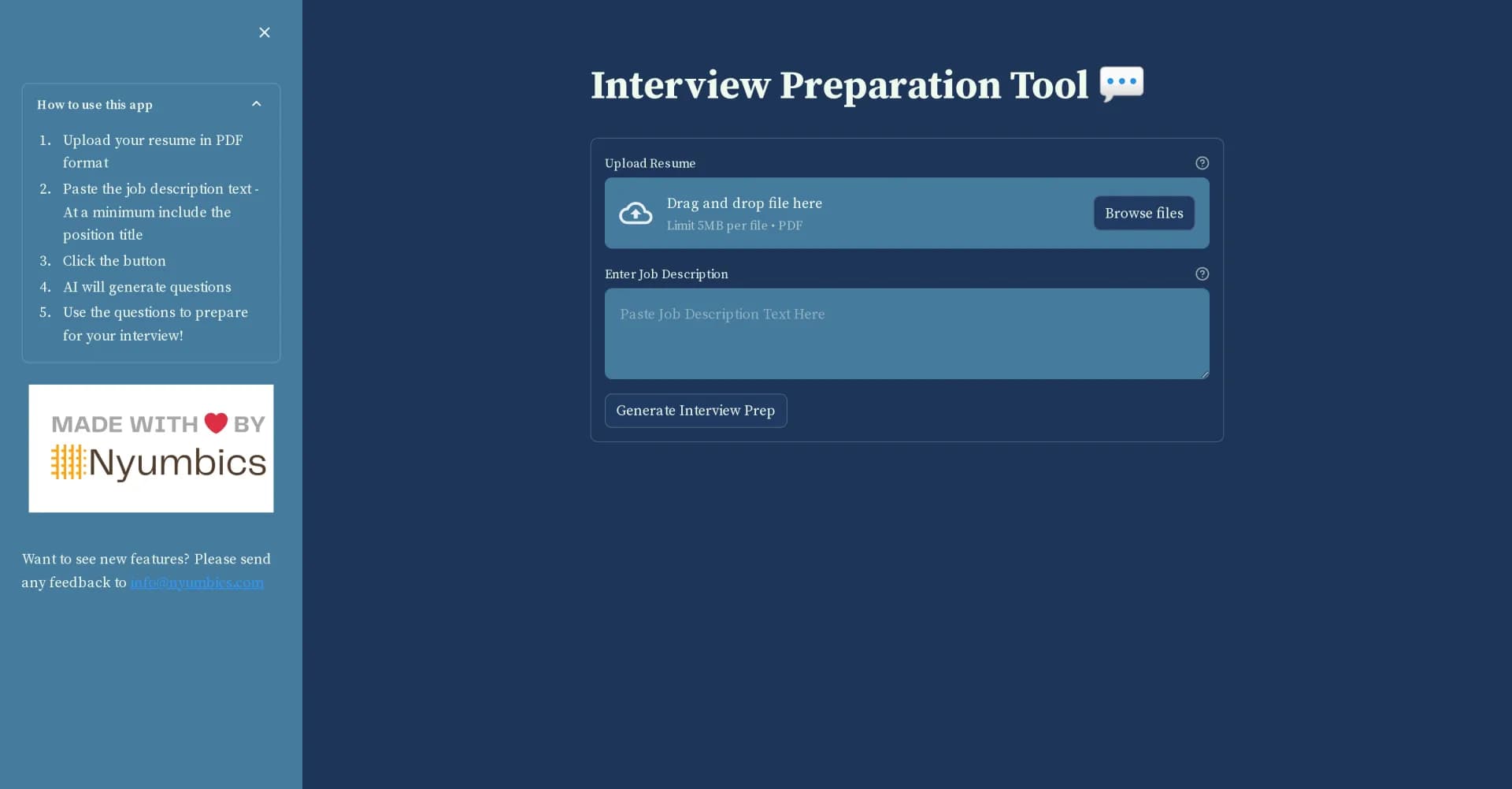 Interview Prep Work homepage screenshot — AI-powered interview prep for job seekers.