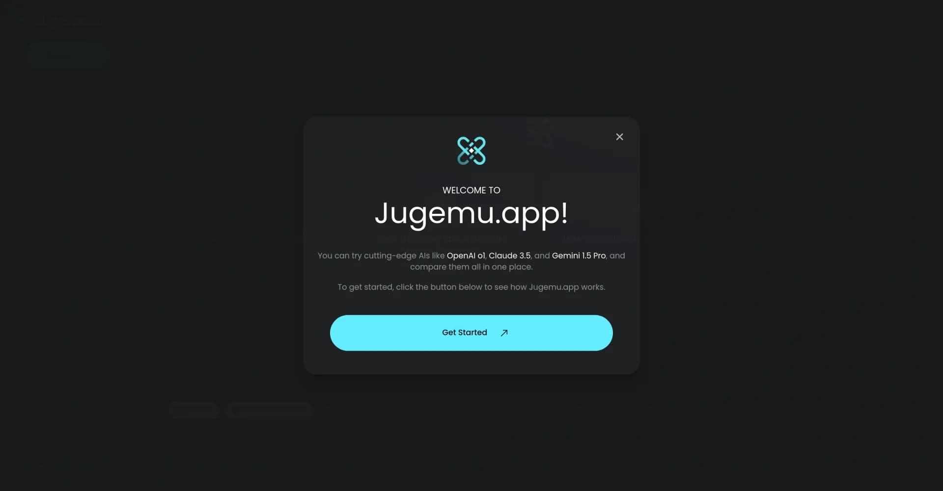 Jugemu.app homepage screenshot — Democratizing Generative AI