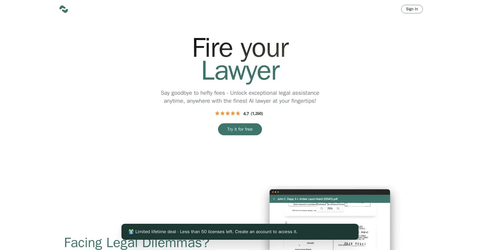 Juri flow homepage screenshot — AI lawyer at your fingertips - anytime, anywhere.