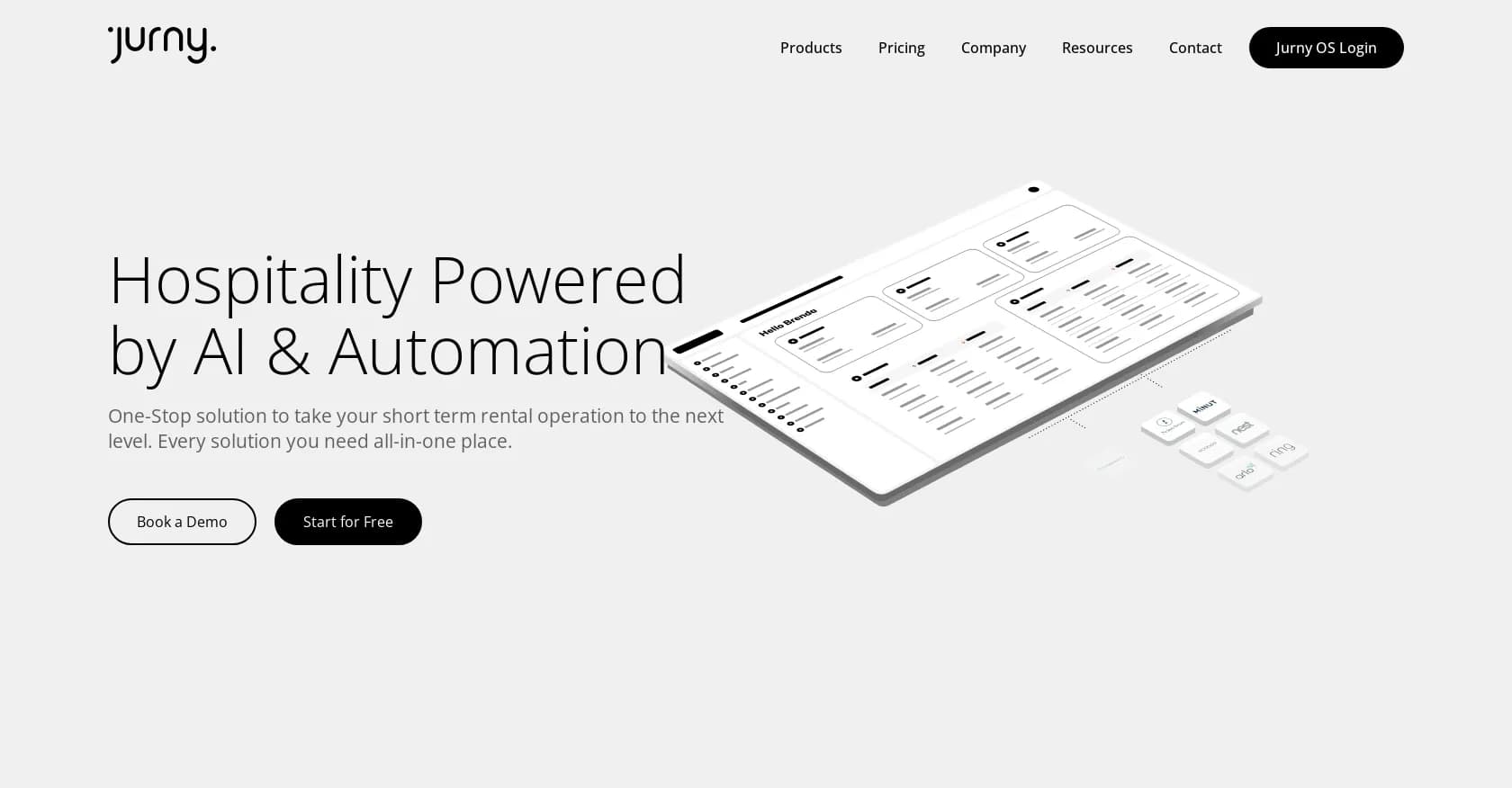 Jurny homepage screenshot — Enhanced vacation rental ops & guest satisfaction.