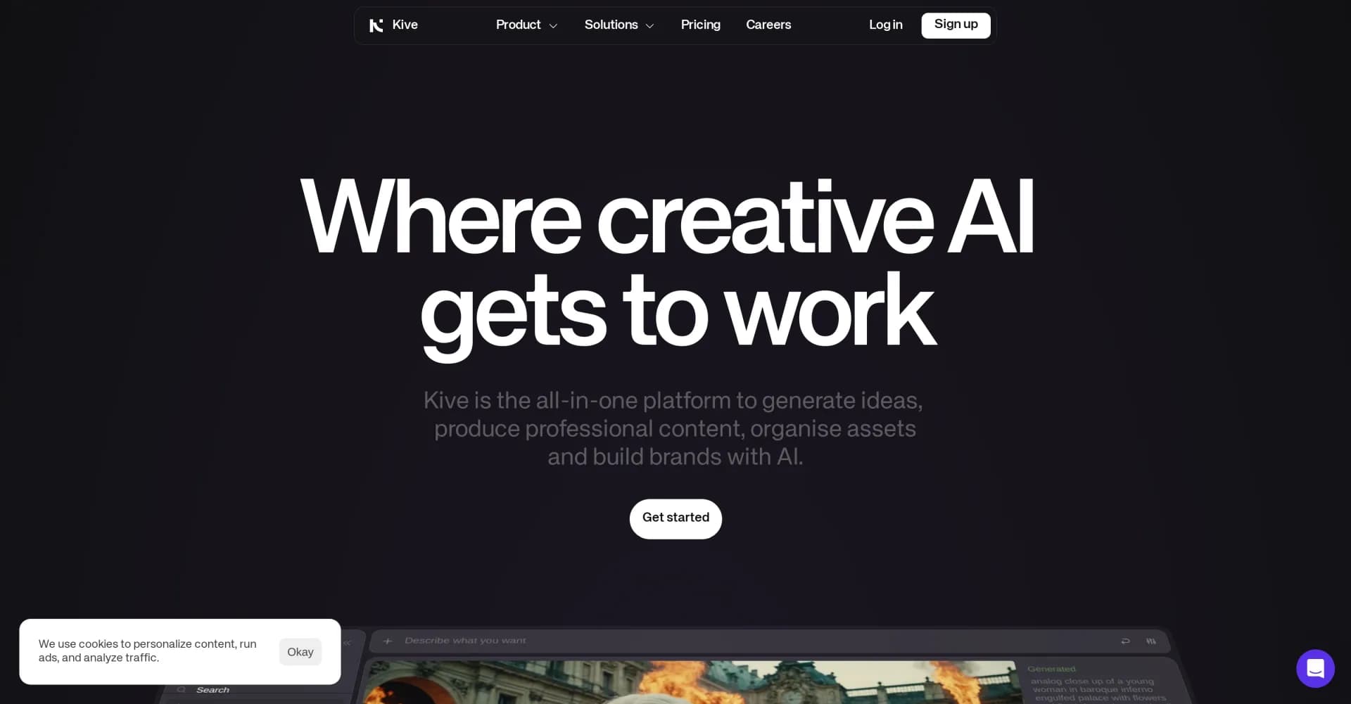 Kive homepage screenshot — Organize visual inspiration with AI